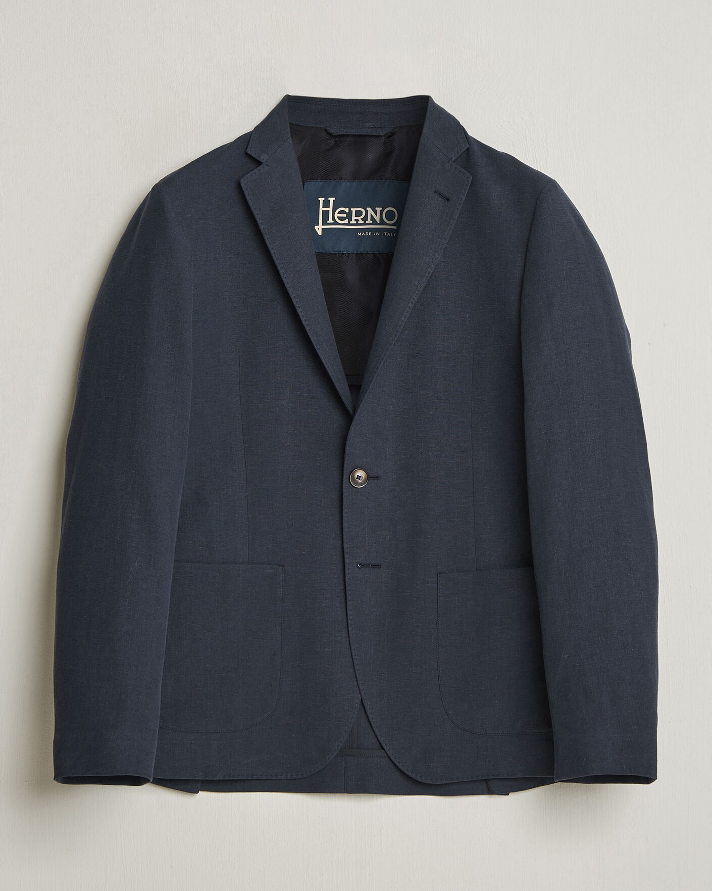 Homme | Blazers | Herno | Cotton/Linen Blazer Navy