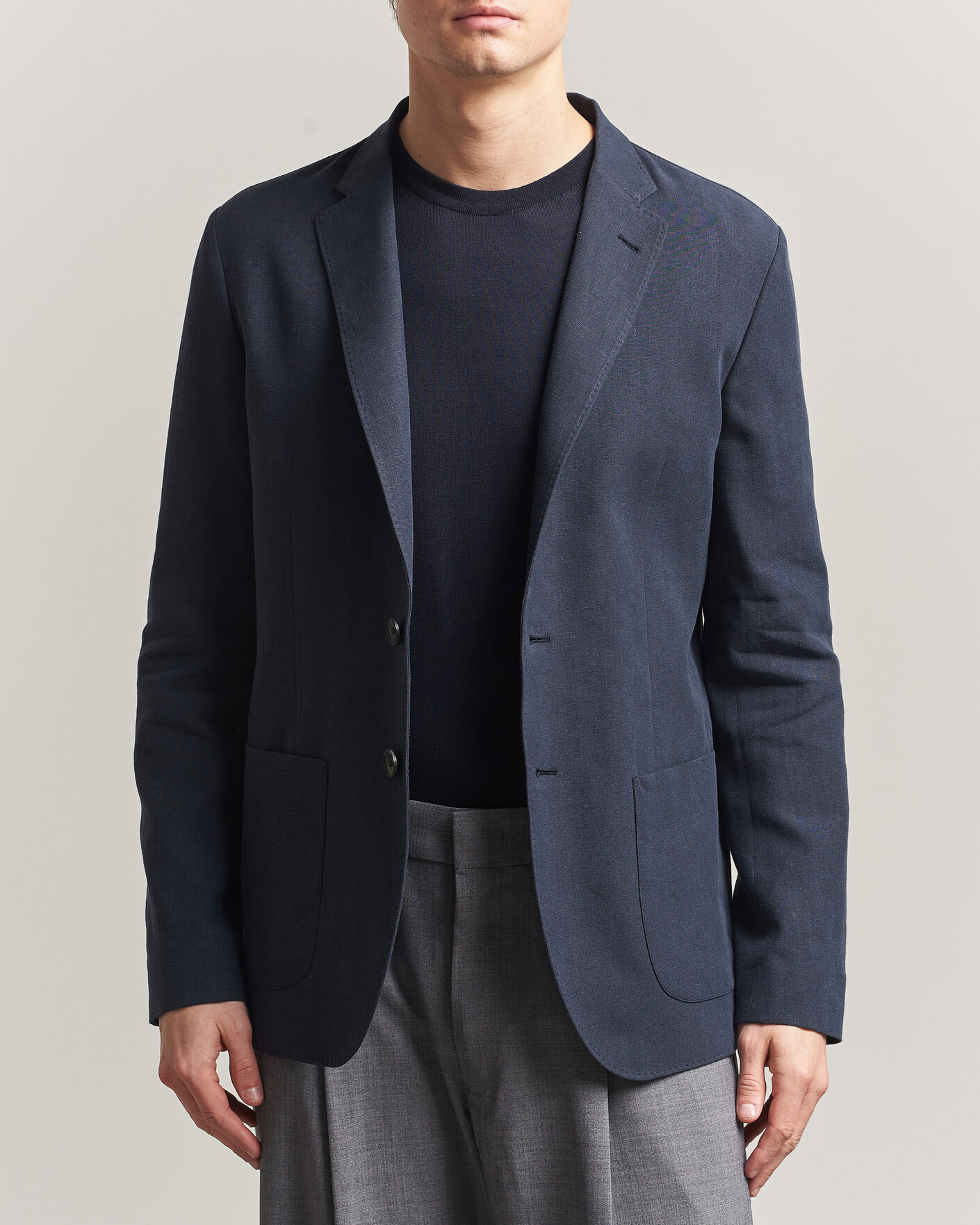Homme | Blazers | Herno | Cotton/Linen Blazer Navy