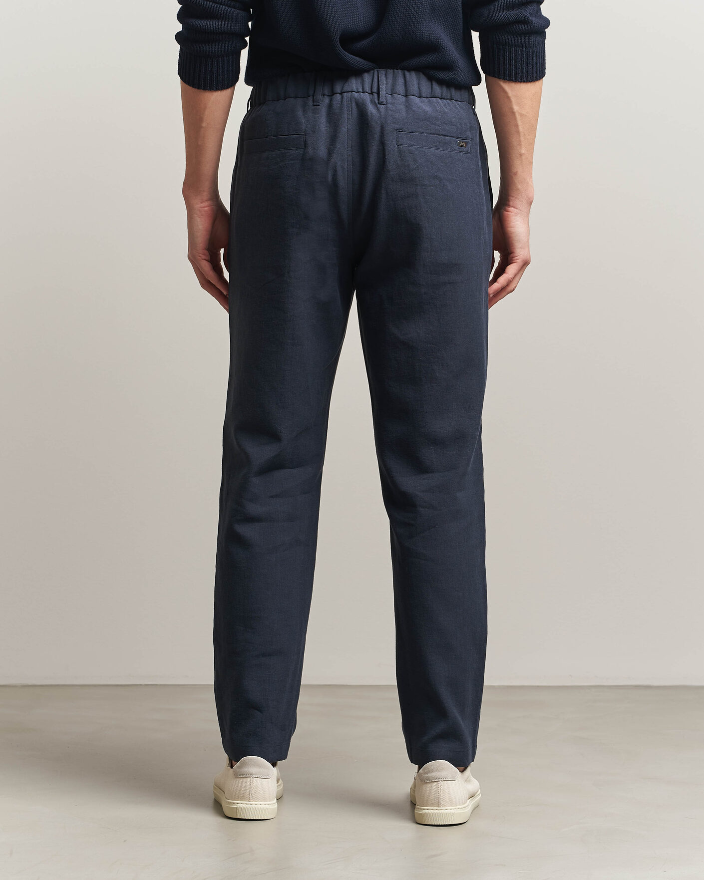 Homme | Pantalons | Herno | Cotton/Linen Drawstring Pants Navy