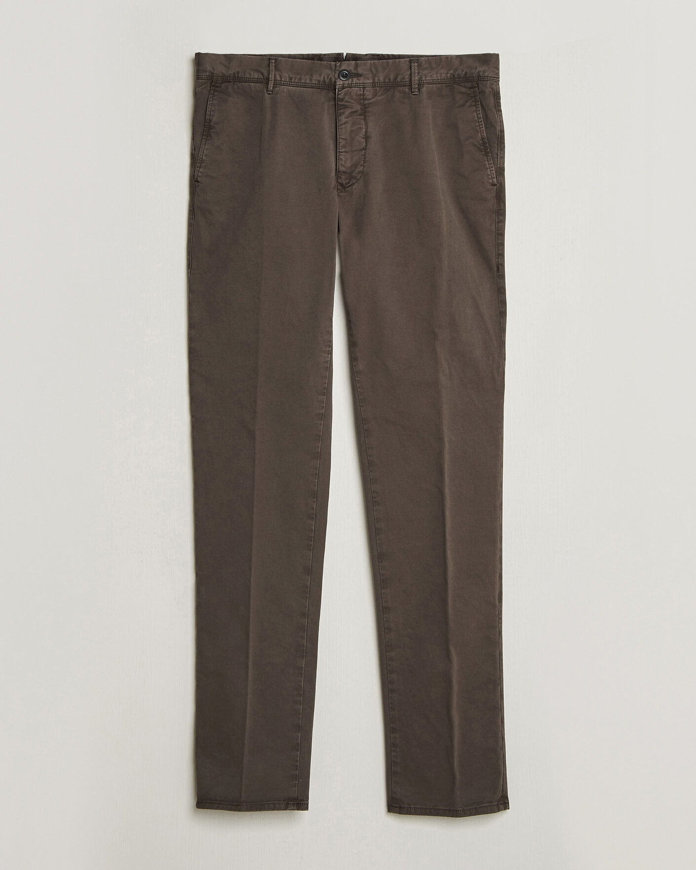 Homme | Pantalons | Incotex | Slim Fit Garment Dyed Slacks Dark Brown