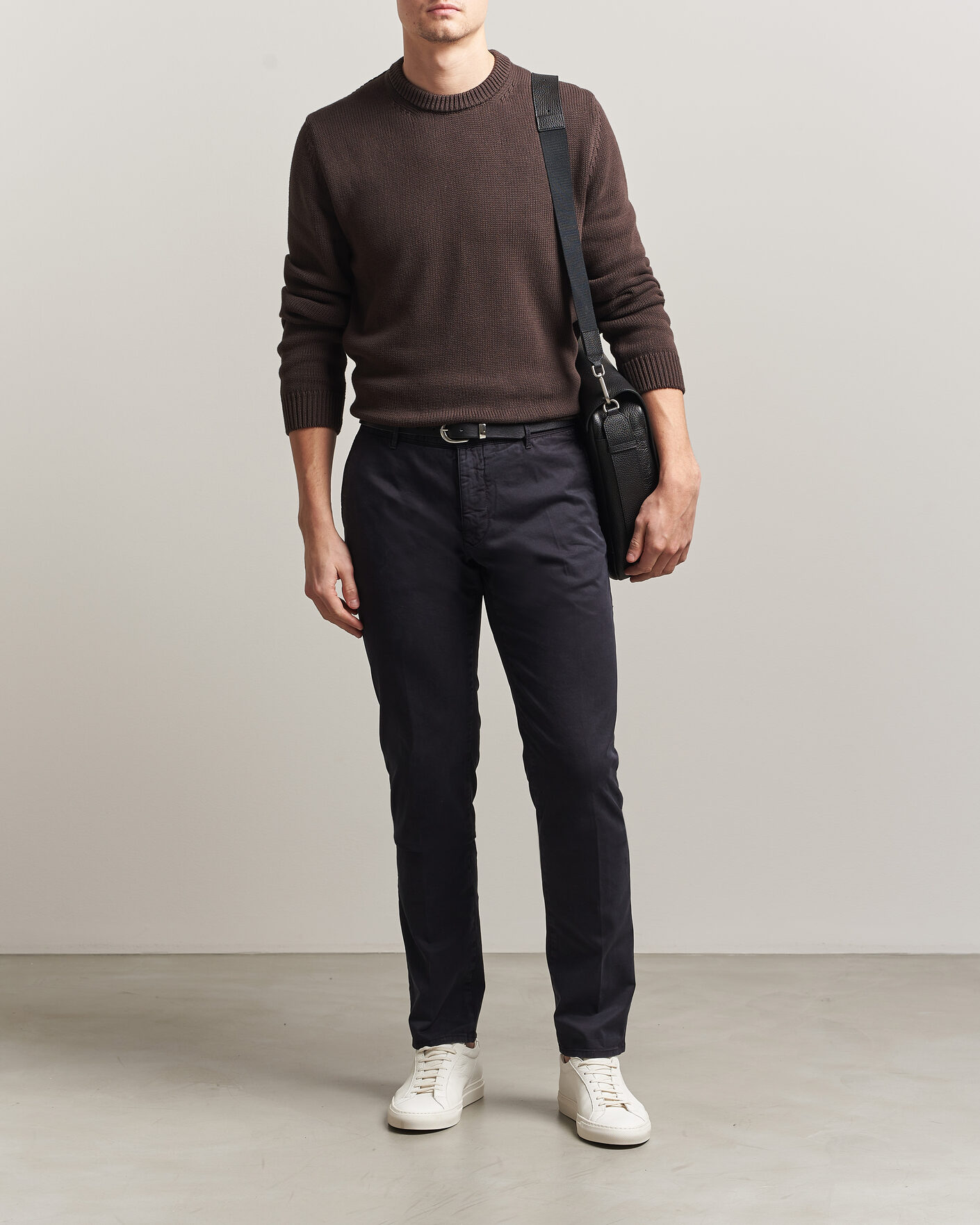 Homme | Pantalons | Incotex | Slim Fit Garment Dyed Slacks Navy
