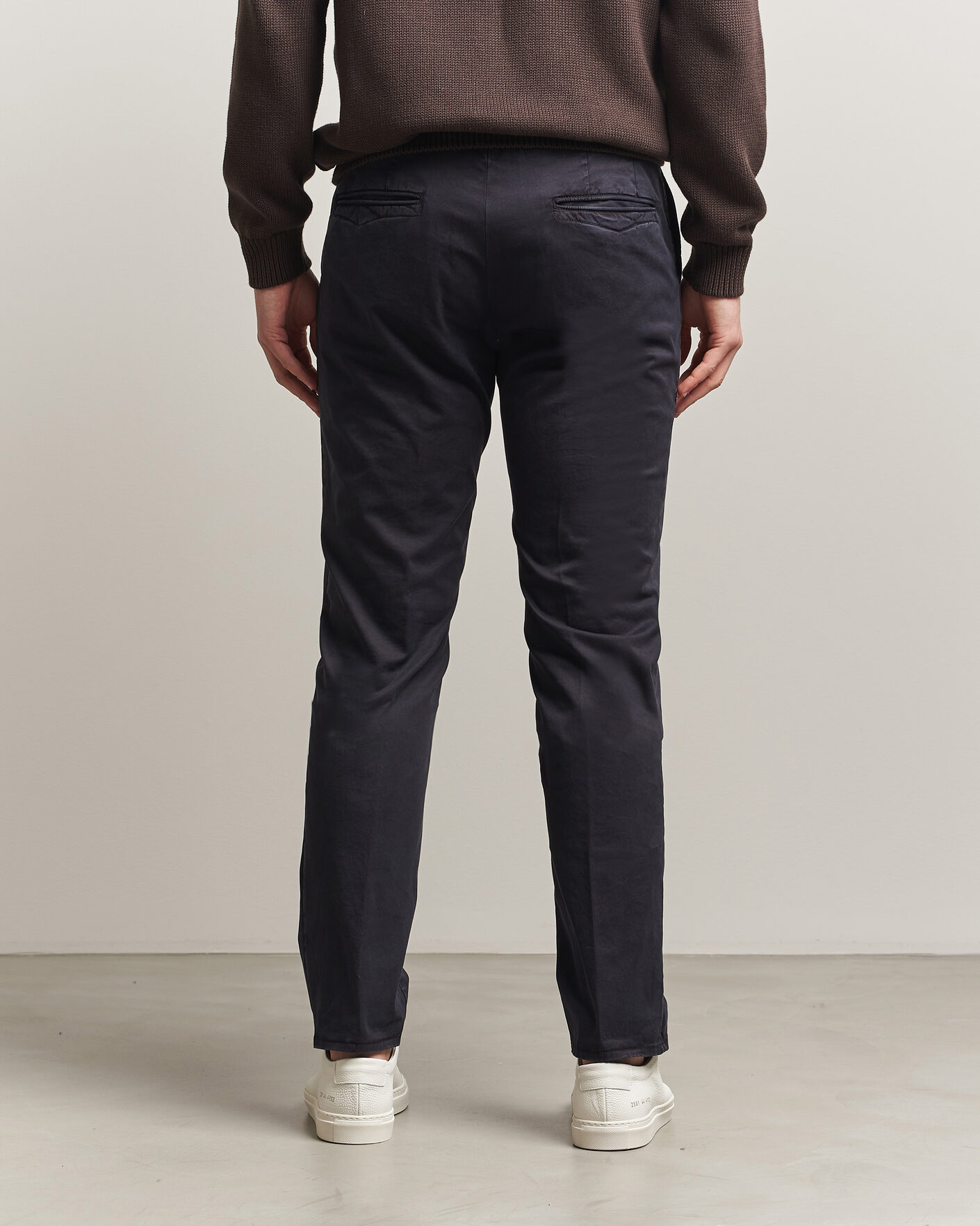 Homme | Pantalons | Incotex | Slim Fit Garment Dyed Slacks Navy