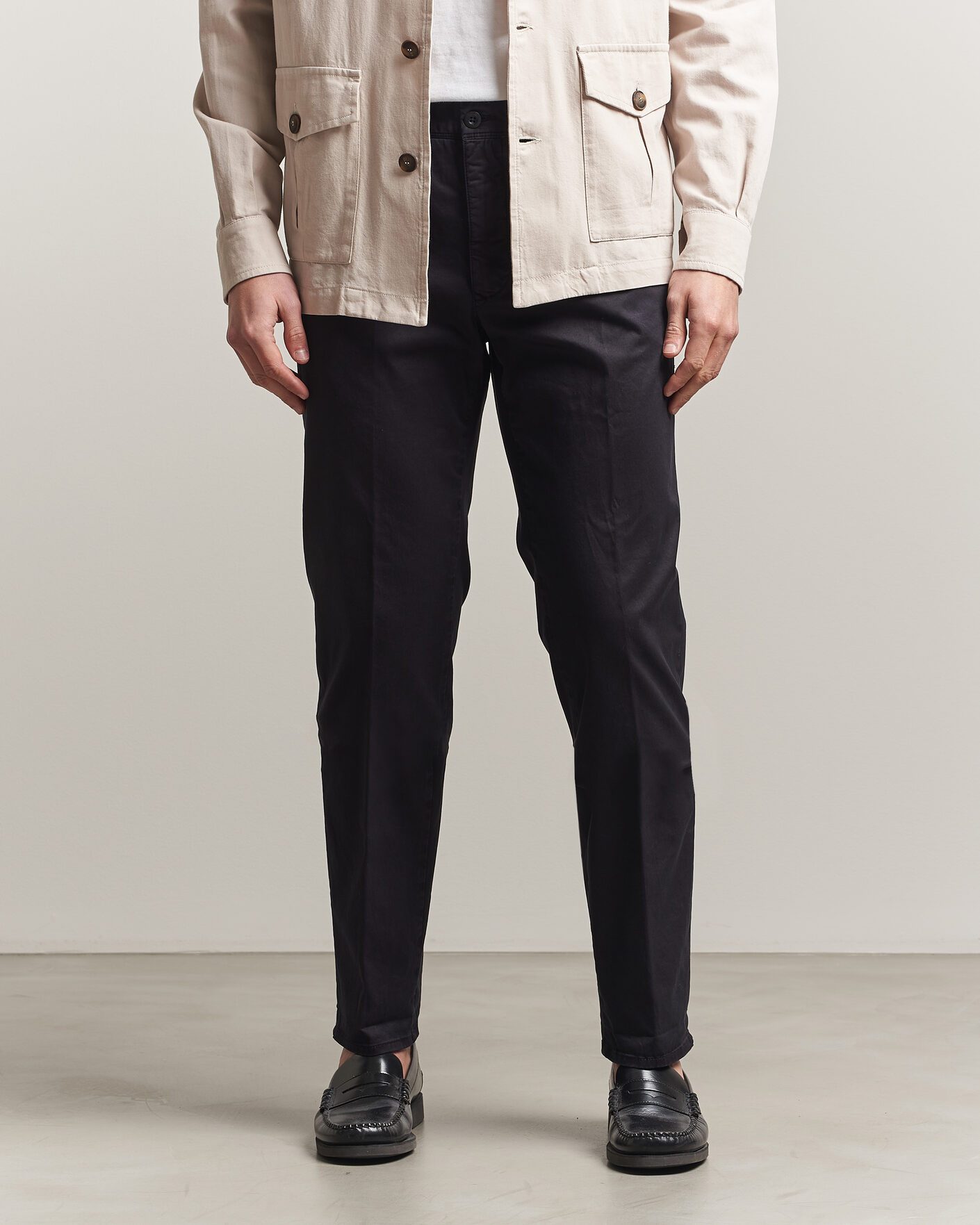 Homme | Pantalons | Incotex | Regular Fit Garment Dyed Slacks Navy