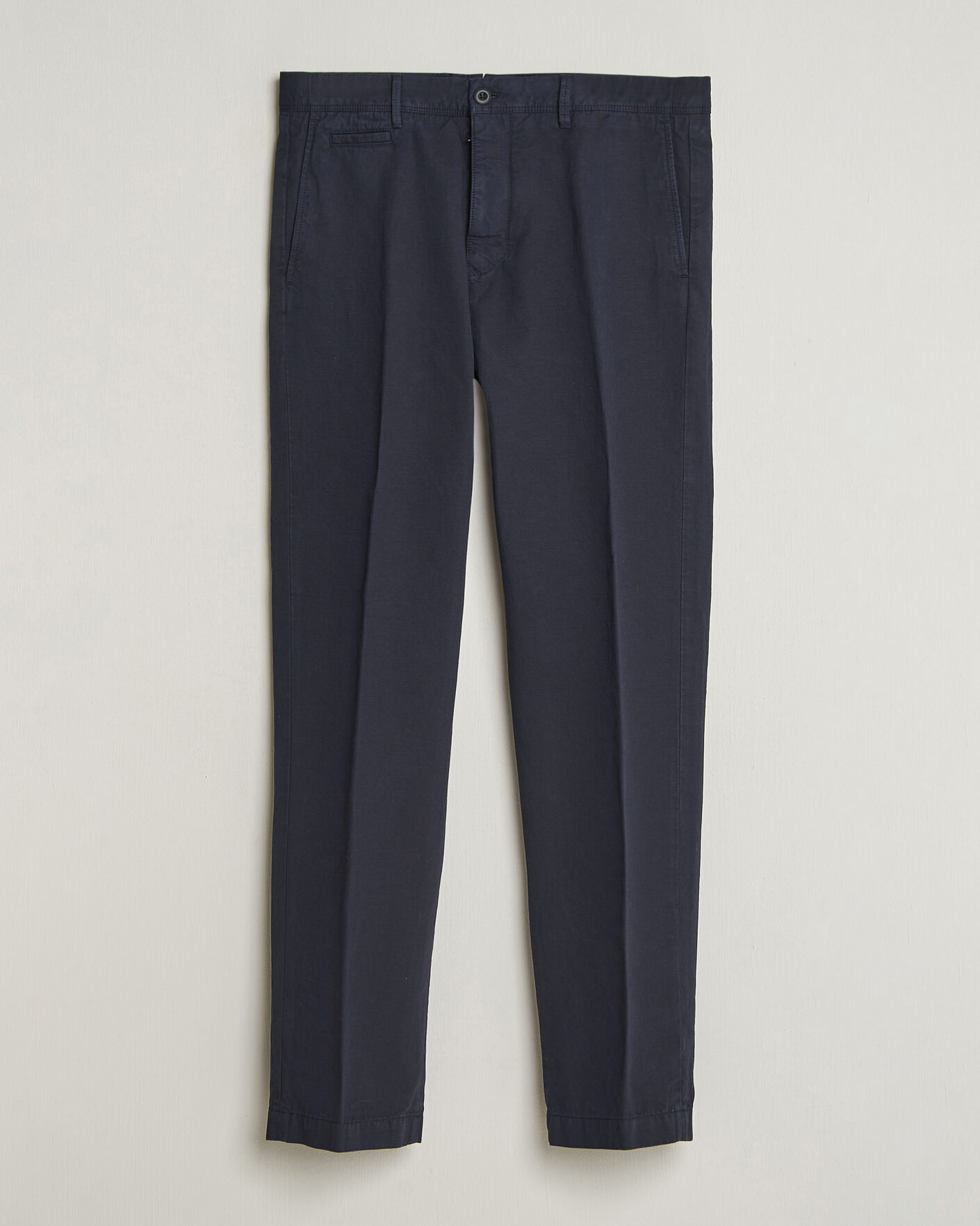 Homme | Pantalons | Incotex | Regular Fit Cotton/Linen Slacks Navy