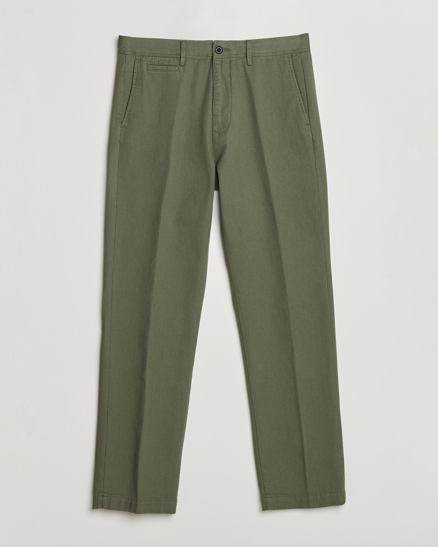Homme | Pantalons | Incotex | Regular Fit Uniform Cotton Slacks Military