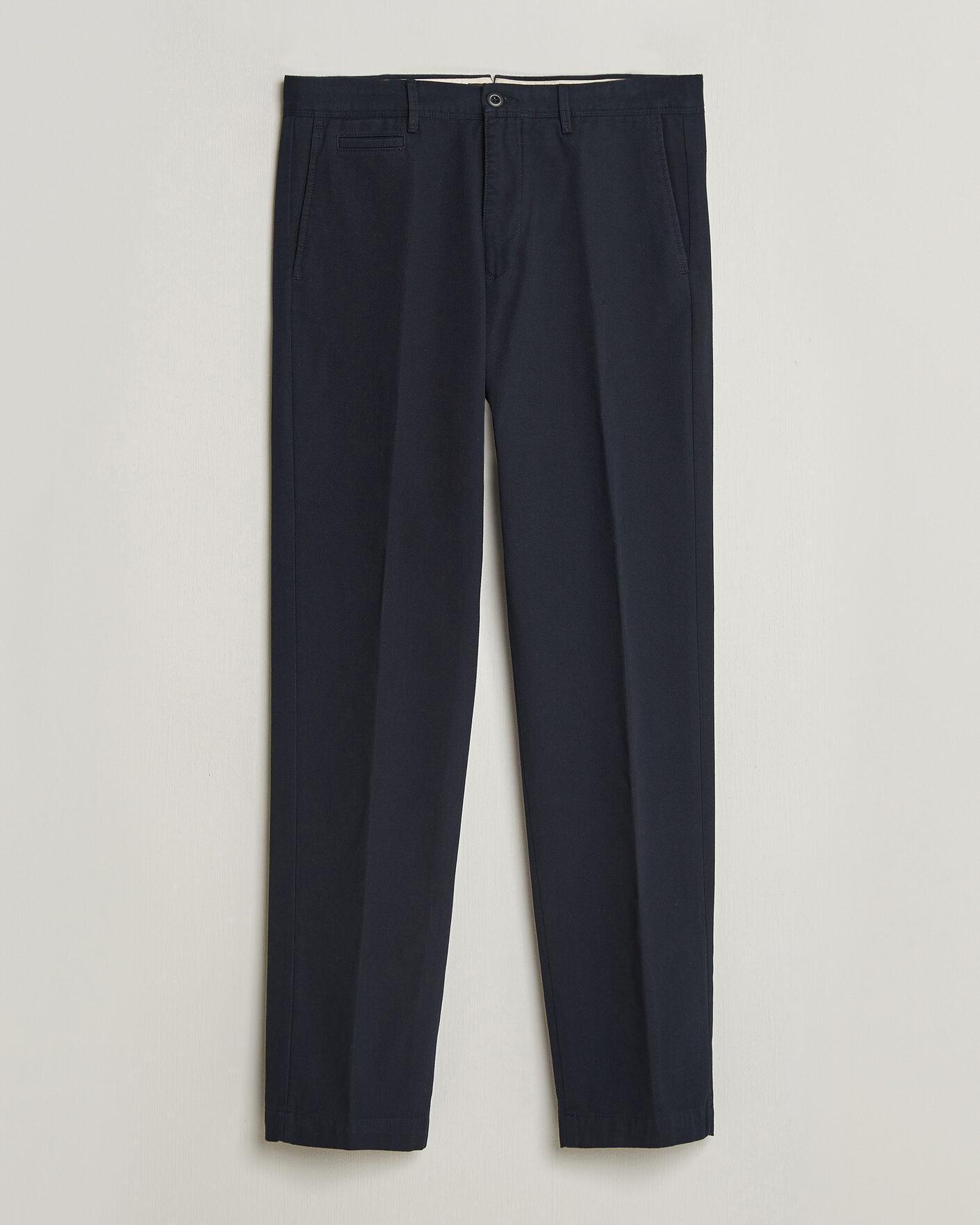 Homme | Pantalons | Incotex | Regular Fit Uniform Cotton Slacks Navy