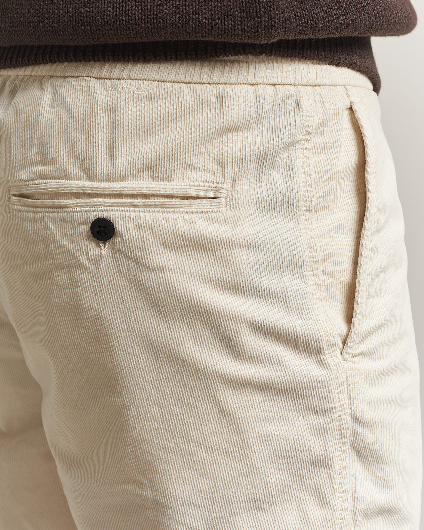 Homme | Shorts | Incotex | Baby Corduroy Drawstring Shorts Off White