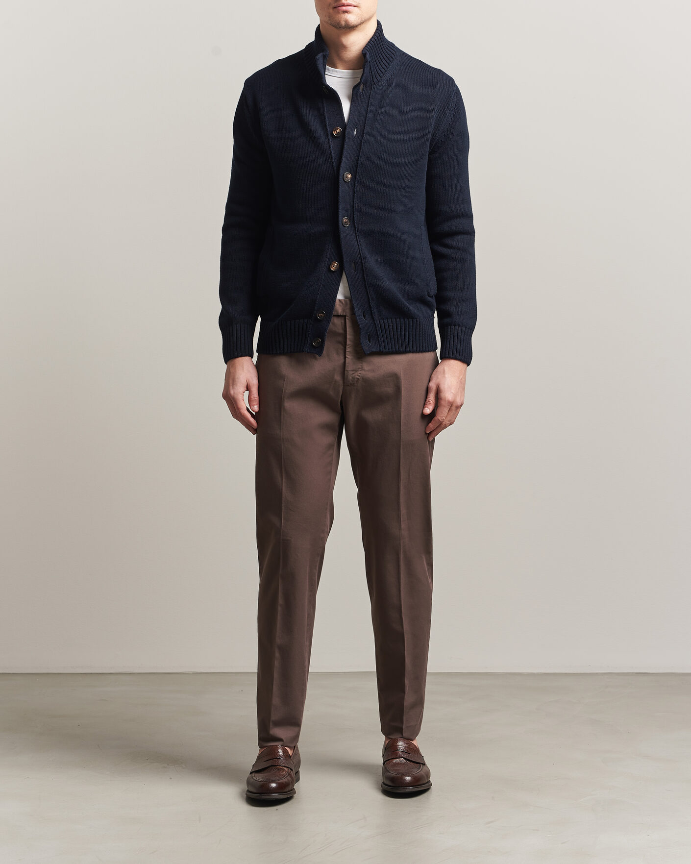 Homme | Pantalons | Incotex | Slim Fit Comfort Chinos Dark Brown