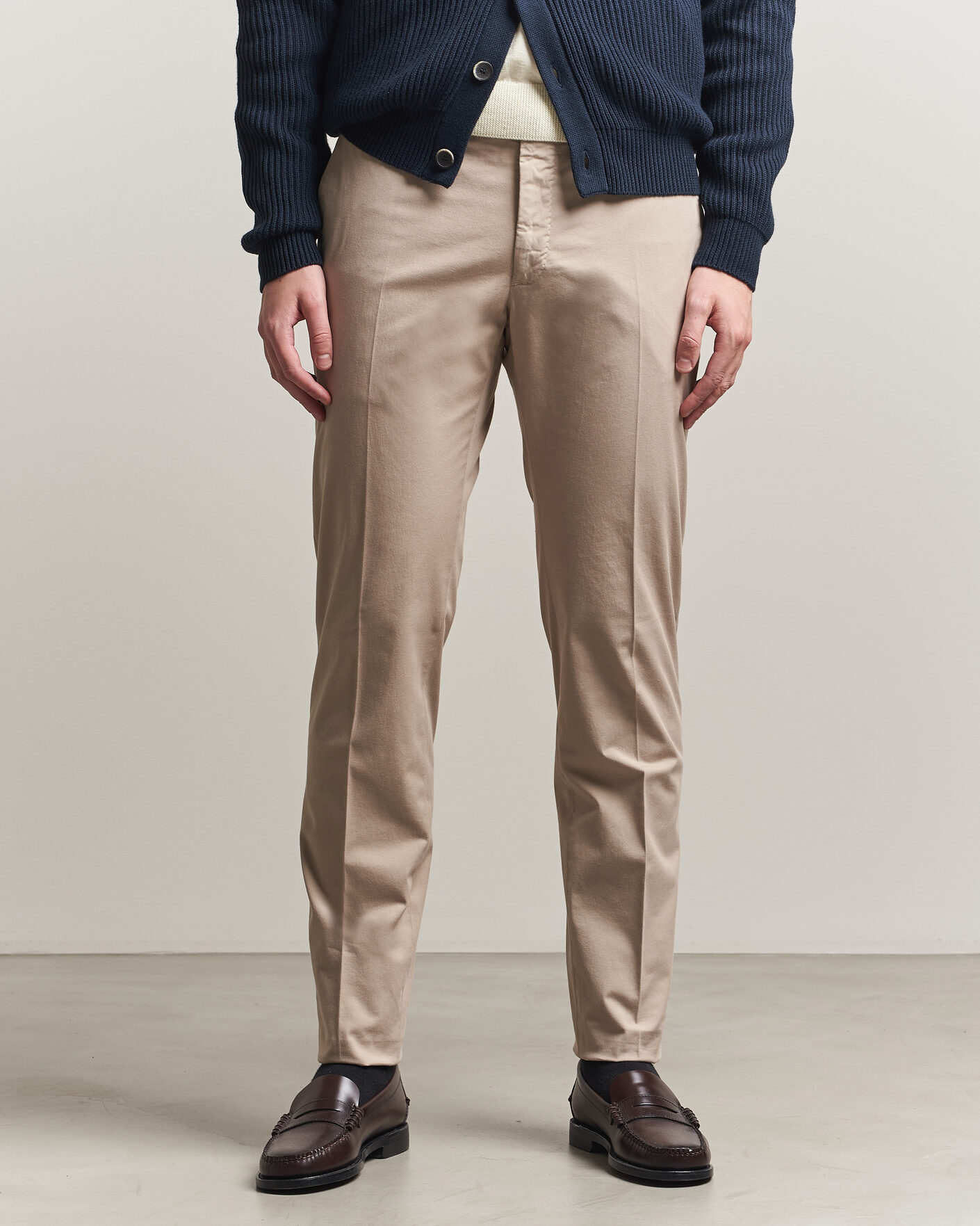 Homme | Pantalons | Incotex | Slim Fit Comfort Chinos Sand