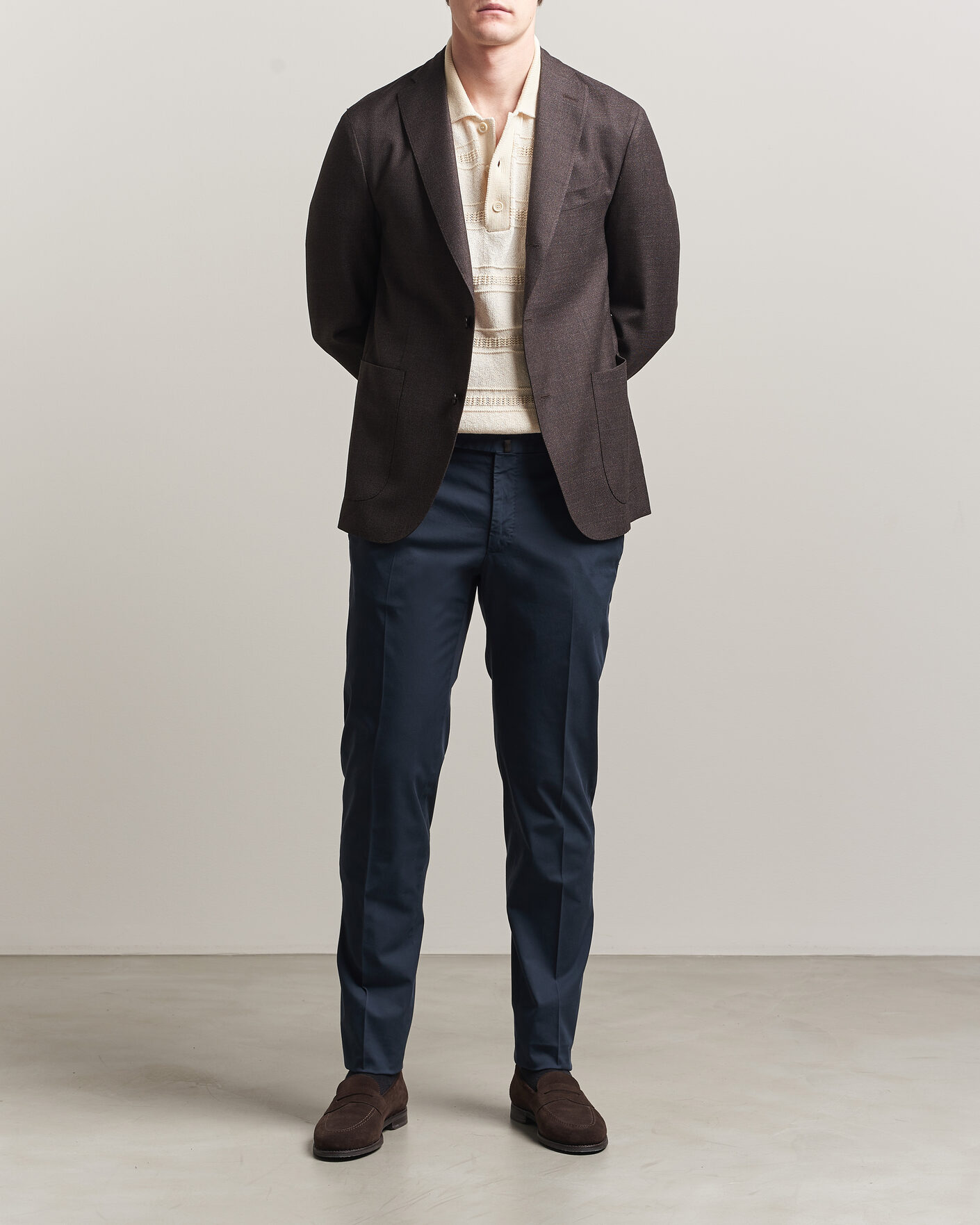Homme | Pantalons | Incotex | Slim Fit Comfort Chinos Navy