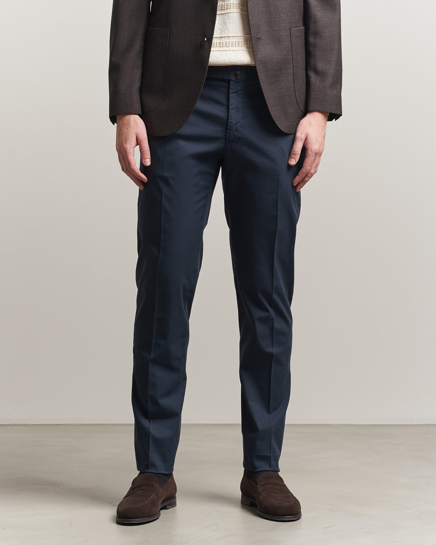 Homme | Pantalons | Incotex | Slim Fit Comfort Chinos Navy