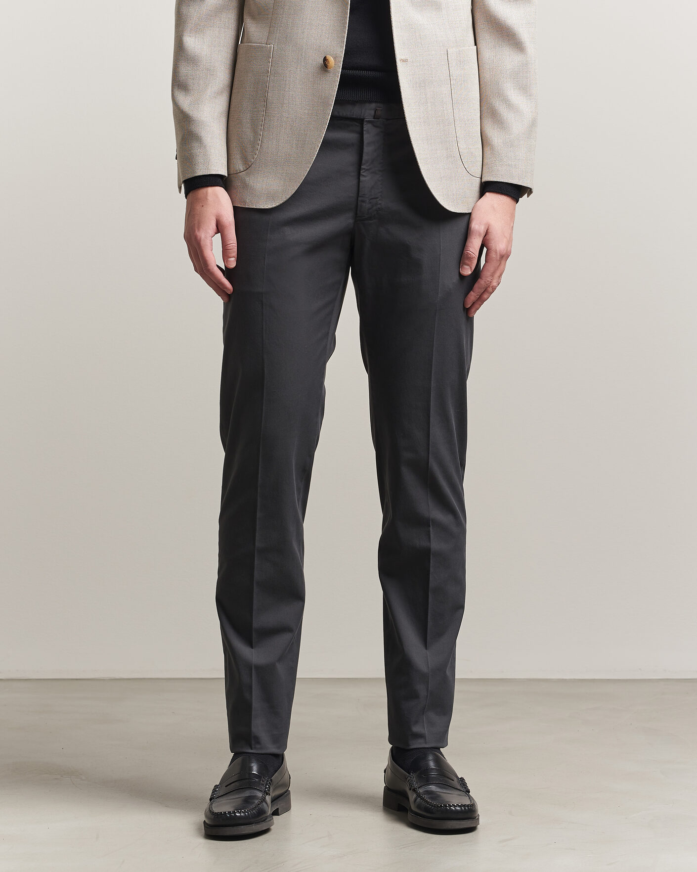 Homme | Pantalons | Incotex | Slim Fit Comfort Chinos Dark Grey