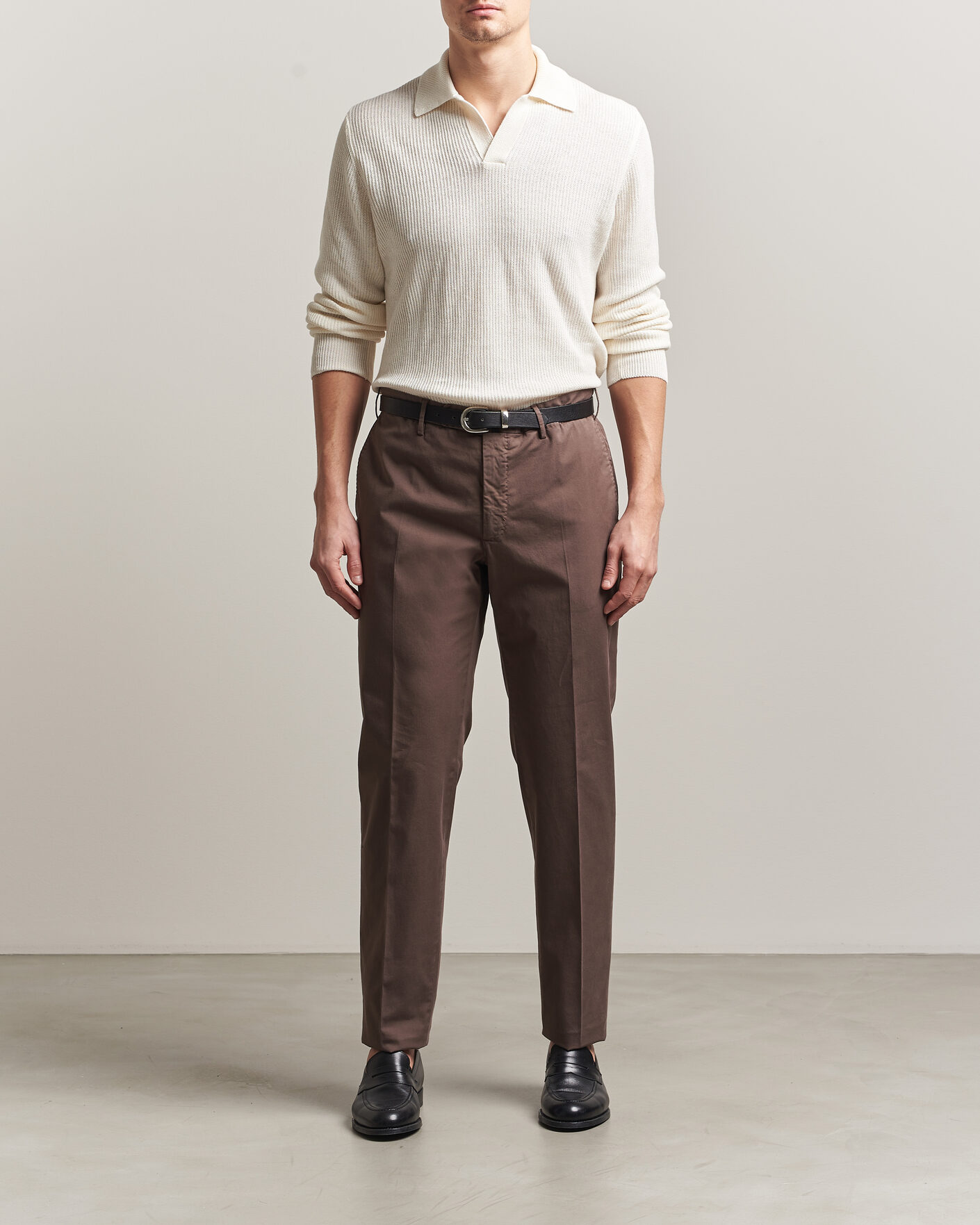Homme | Pantalons | Incotex | Regular Fit Comfort Chinos Dark Brown