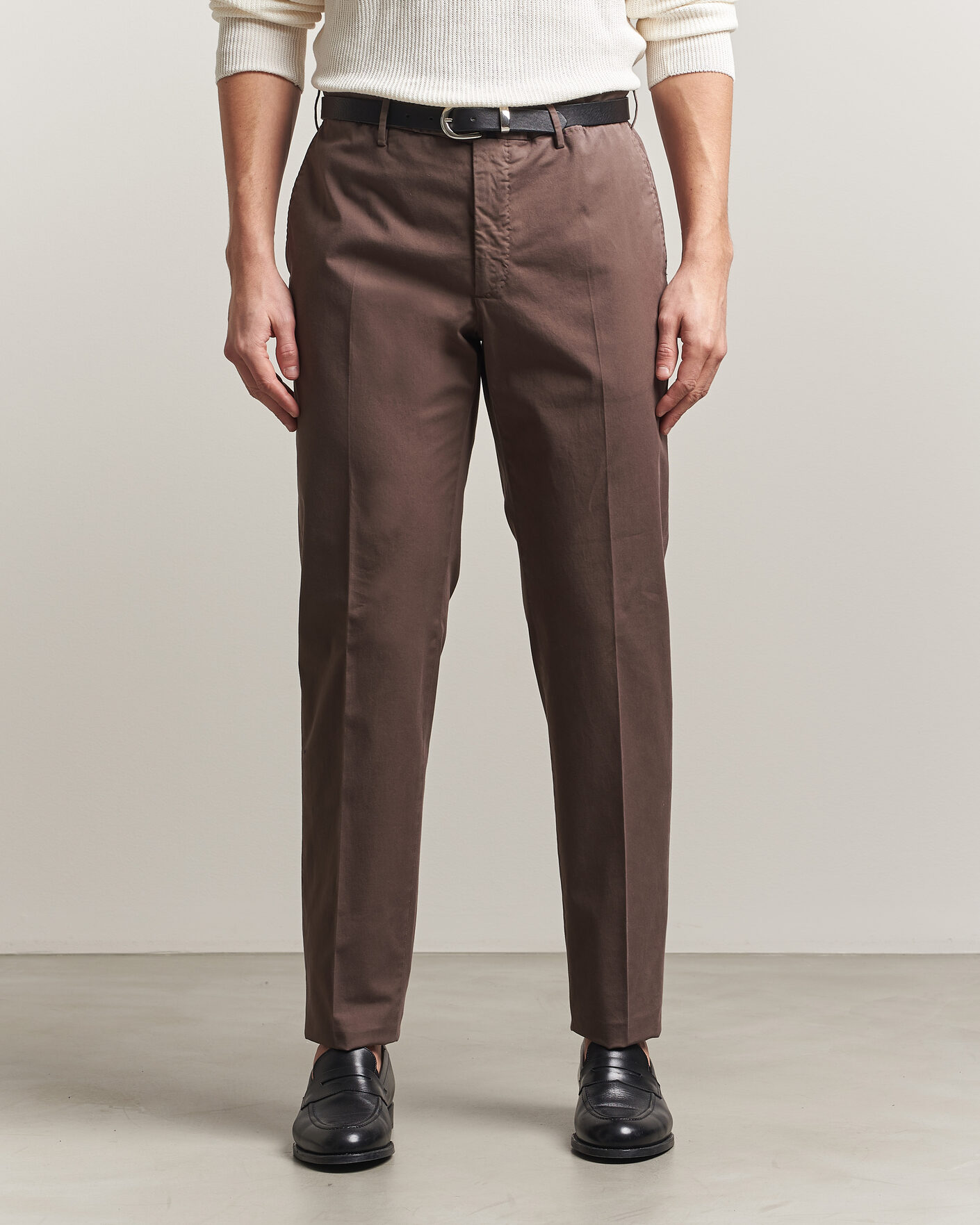 Homme | Pantalons | Incotex | Regular Fit Comfort Chinos Dark Brown