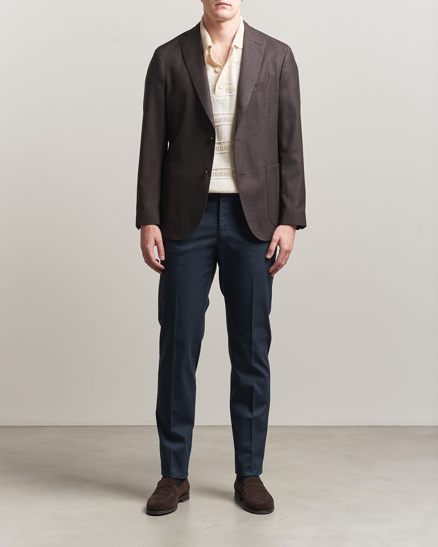 Homme | Pantalons | Incotex | Regular Fit Comfort Chinos Navy