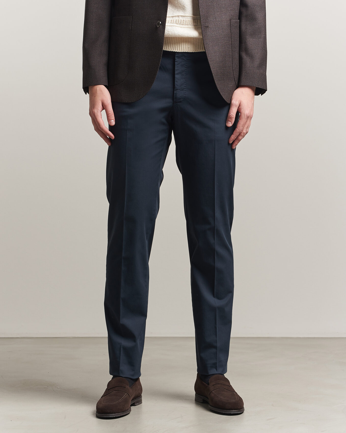 Homme | Pantalons | Incotex | Regular Fit Comfort Chinos Navy
