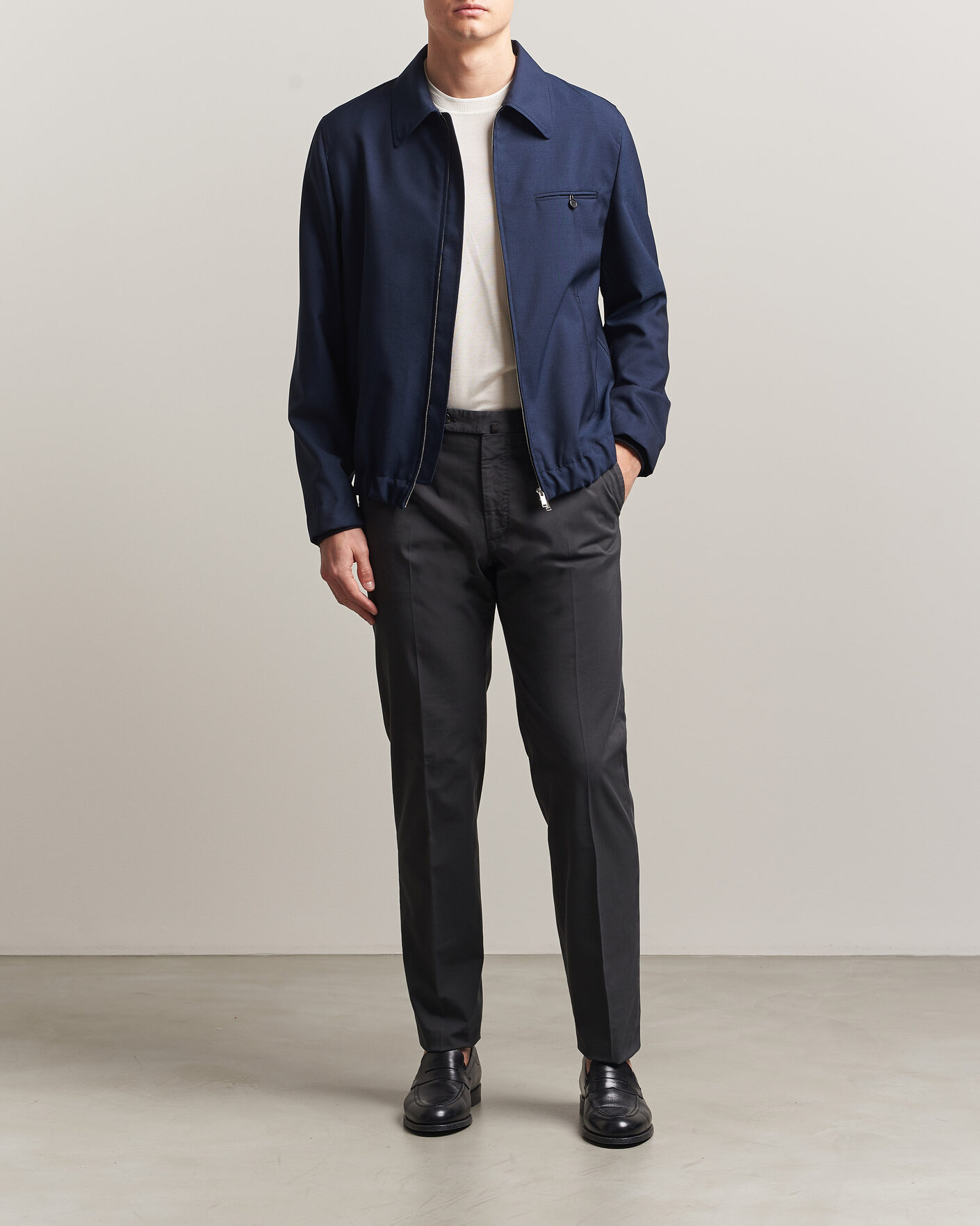 Homme | Pantalons | Incotex | Regular Fit Comfort Chinos Dark Grey