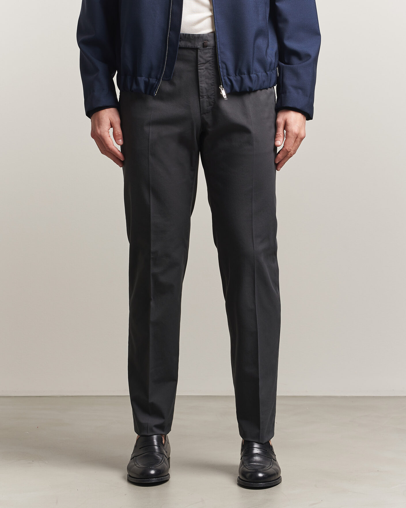 Homme | Pantalons | Incotex | Regular Fit Comfort Chinos Dark Grey