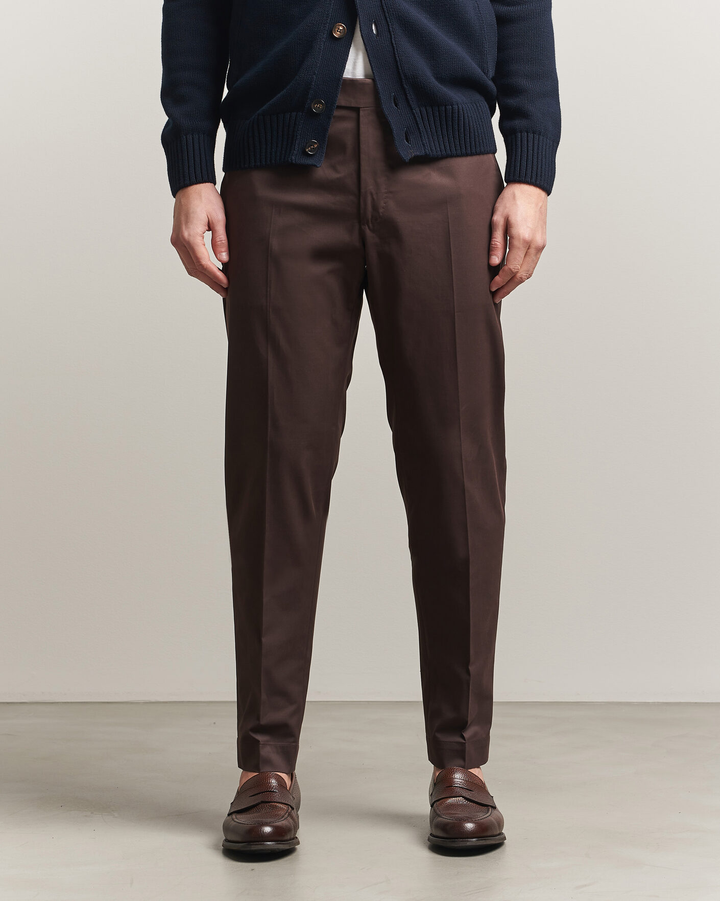 Homme | Pantalons | Incotex | Regular Fit Flexgab Cotton Chinos Dark Brown