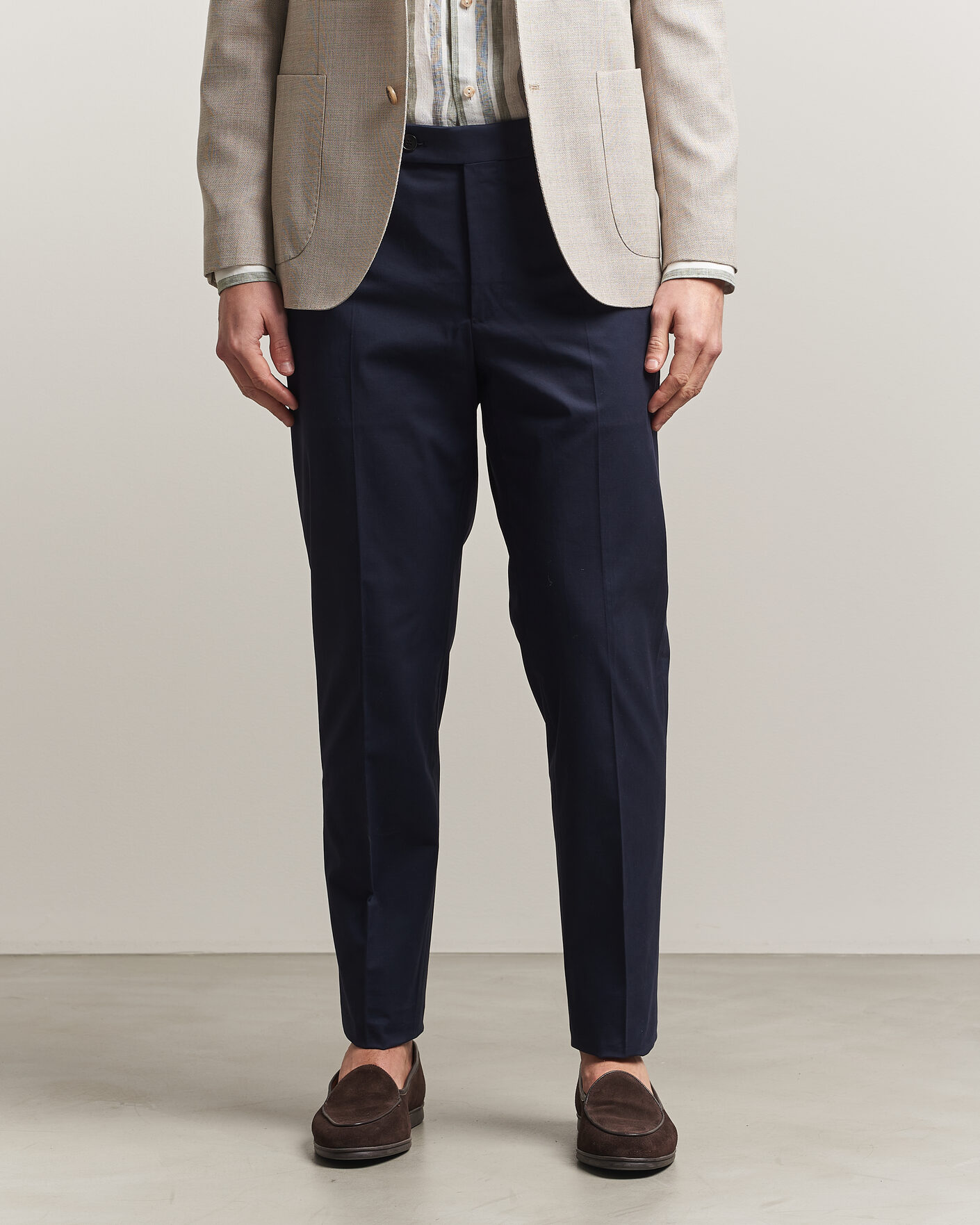 Homme | Pantalons | Incotex | Regular Fit Flexgab Cotton Chinos Navy