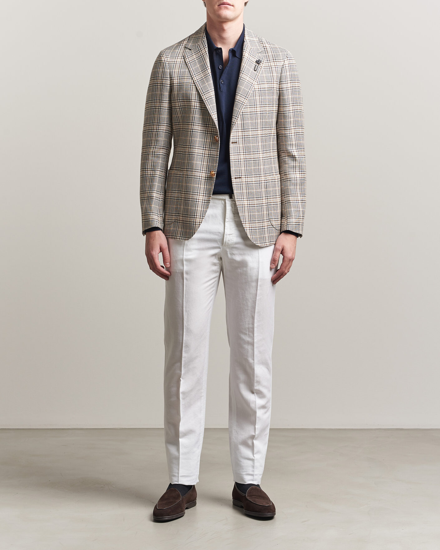 Homme | Pantalons | Incotex | Regular Fit Chinolino Trousers White
