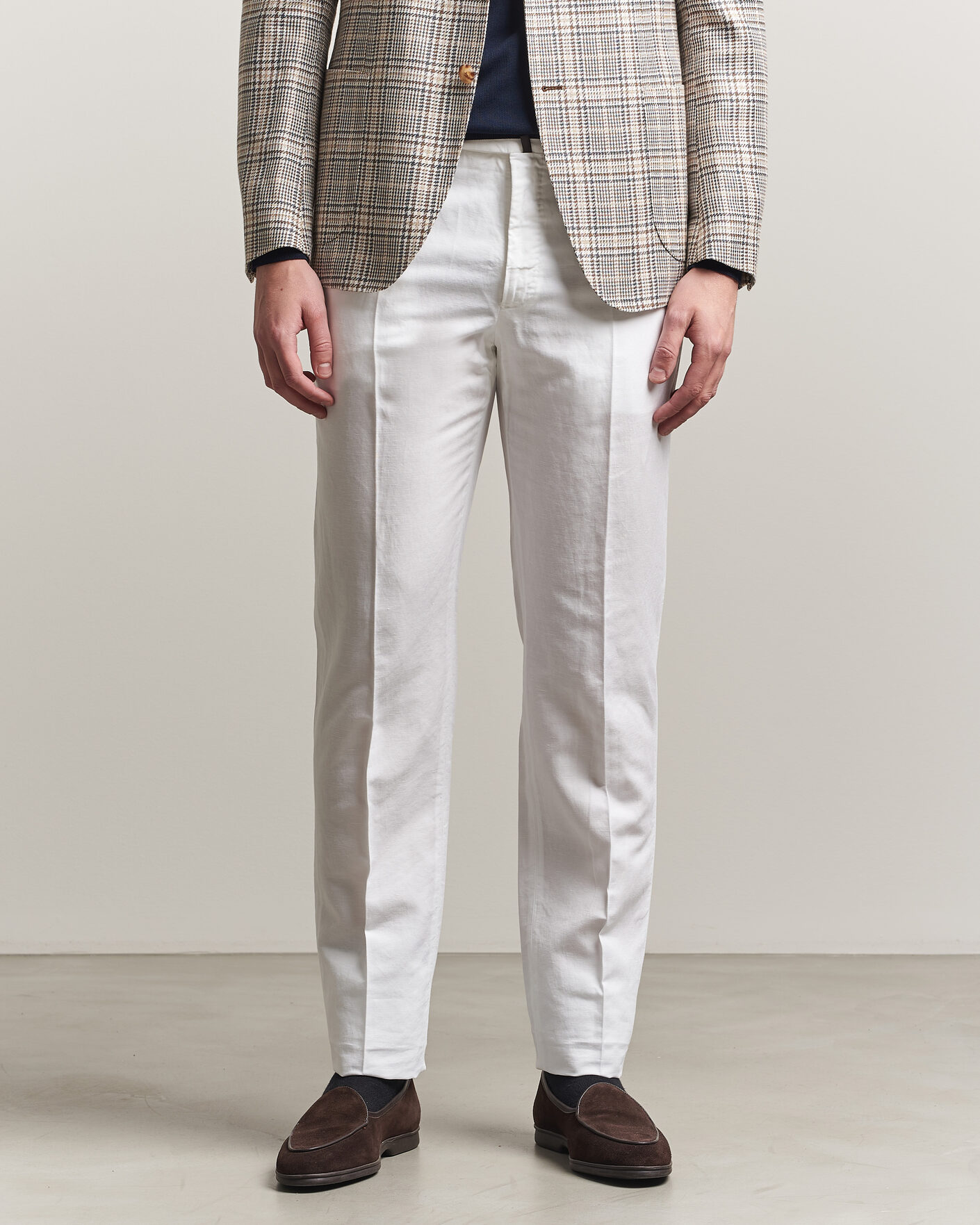 Homme | Pantalons | Incotex | Regular Fit Chinolino Trousers White