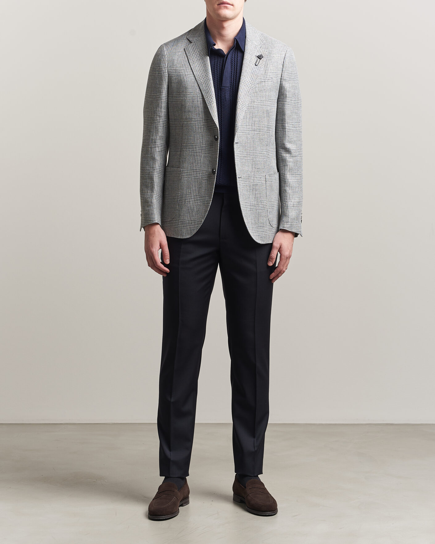 Homme | Pantalons | Incotex | Regular Fit Super 100s Wool Pants Blue