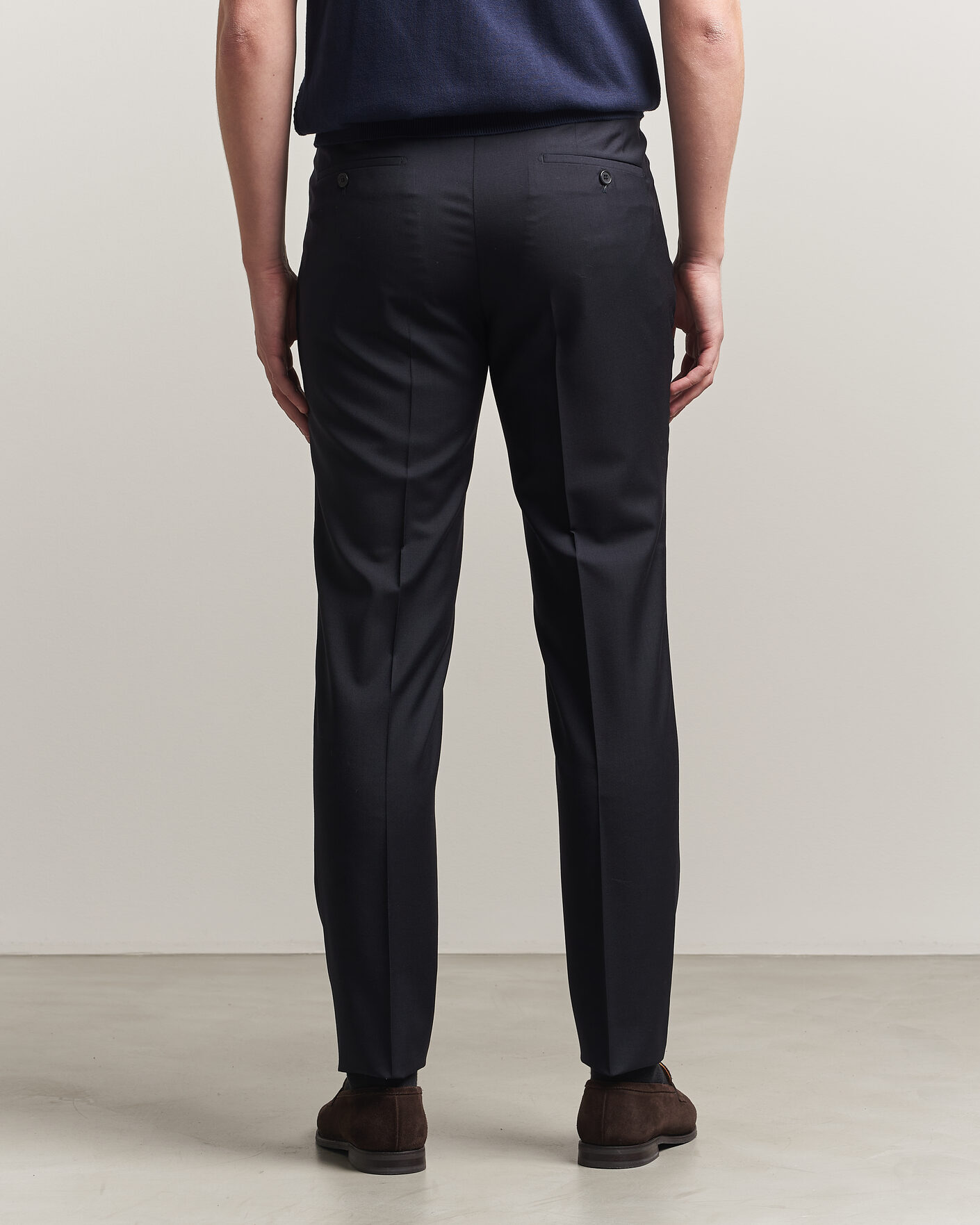 Homme | Pantalons | Incotex | Regular Fit Super 100s Wool Pants Blue