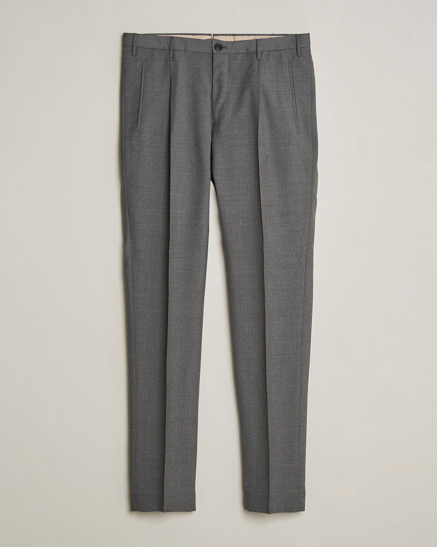 Homme | Pantalons | Incotex | Regular Fit Super 100s Wool Pants Grey Melange