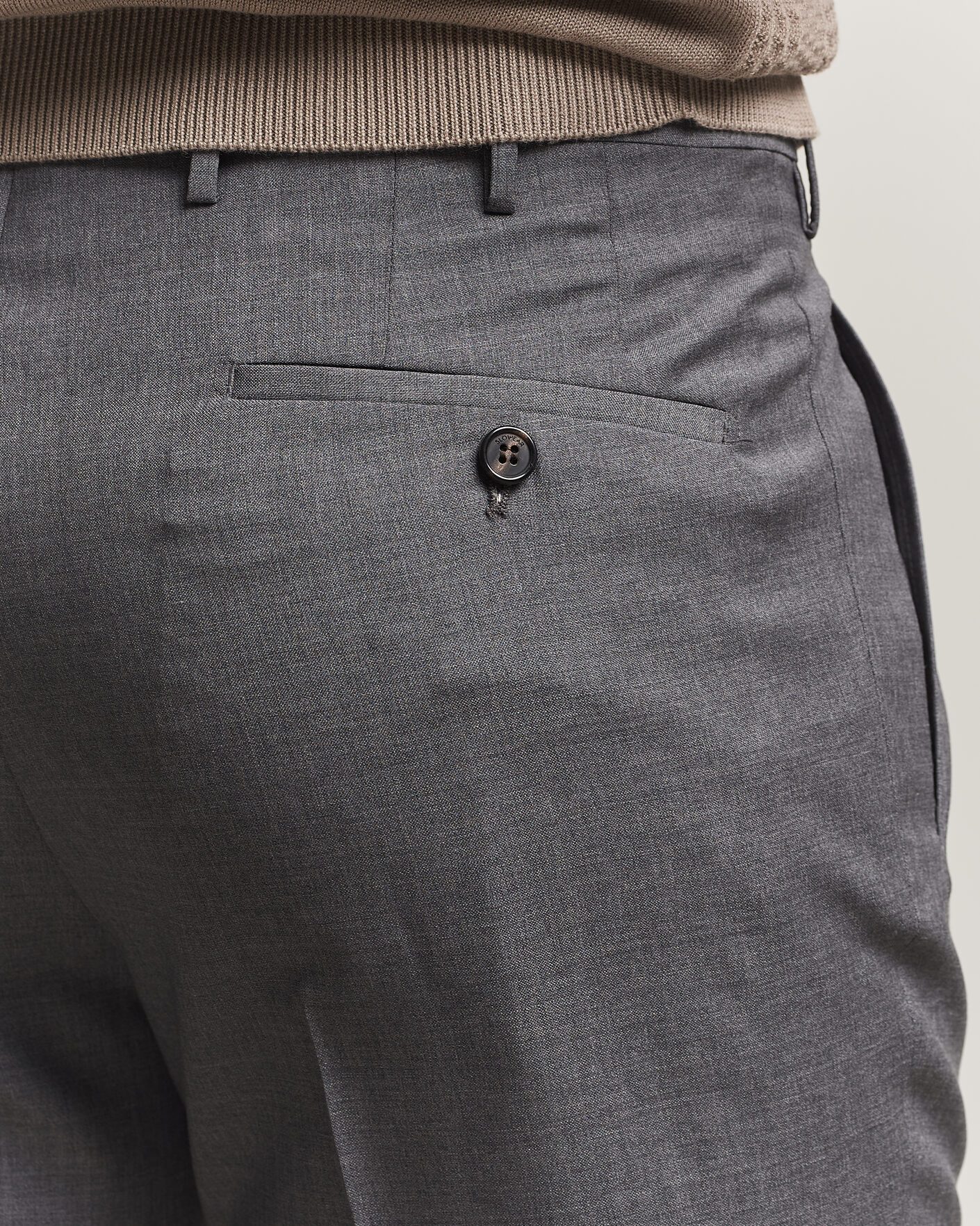Homme | Pantalons | Incotex | Regular Fit Super 100s Wool Pants Grey Melange