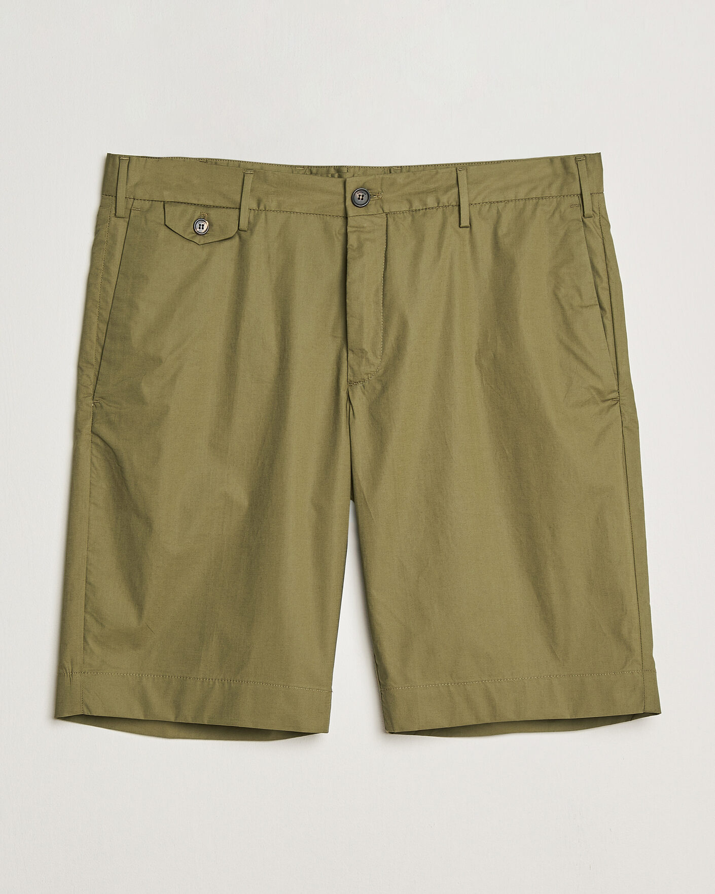 Homme | Shorts | Incotex | Cotton Poplin Shorts Olive