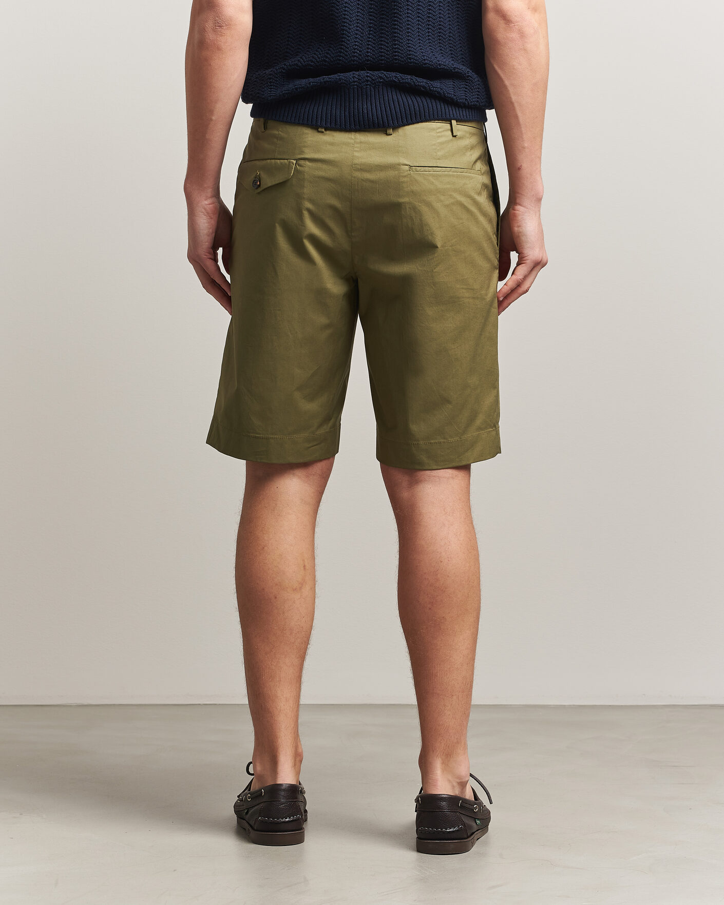 Homme | Shorts | Incotex | Cotton Poplin Shorts Olive