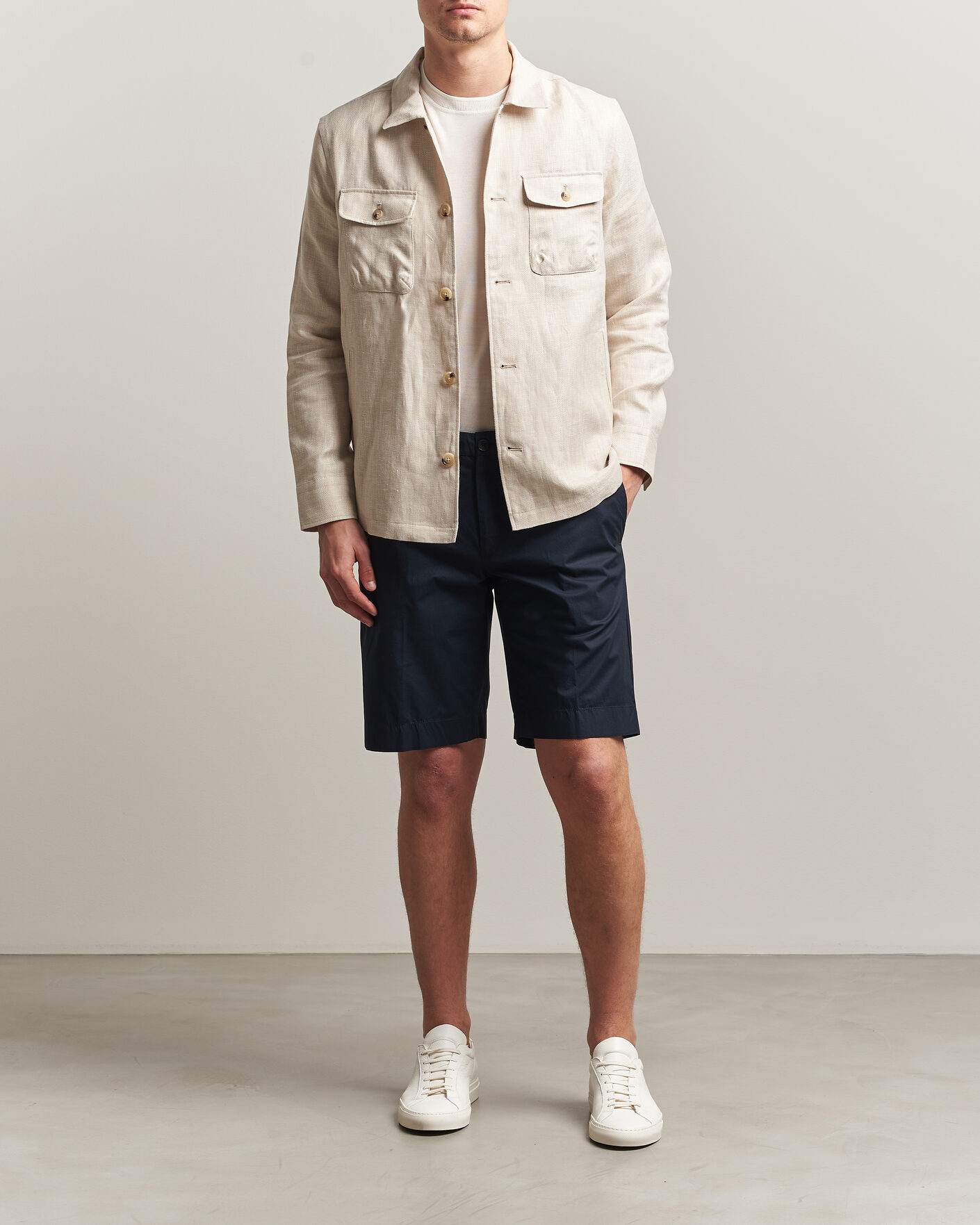 Homme | Shorts | Incotex | Cotton Poplin Shorts Navy