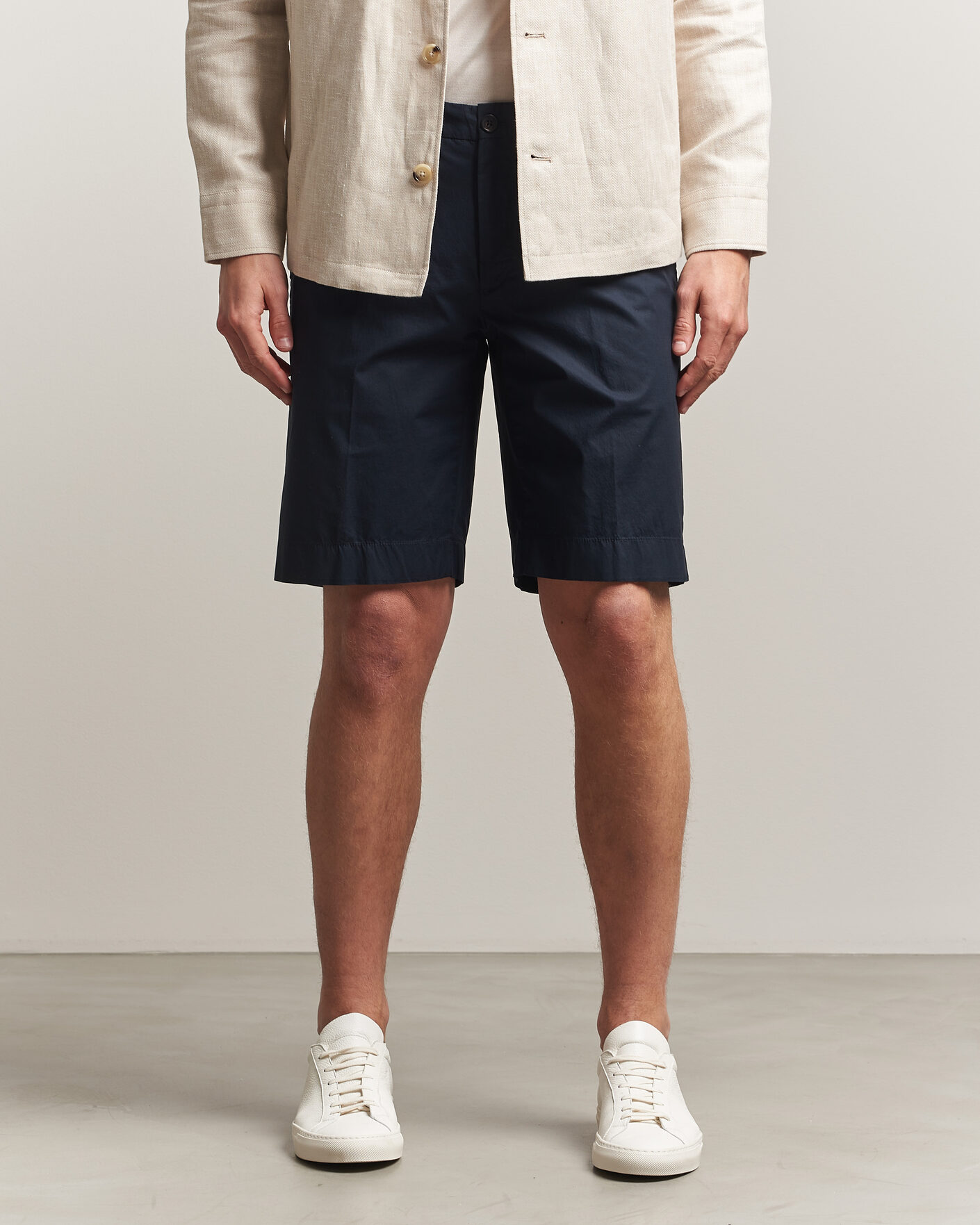 Homme | Shorts | Incotex | Cotton Poplin Shorts Navy