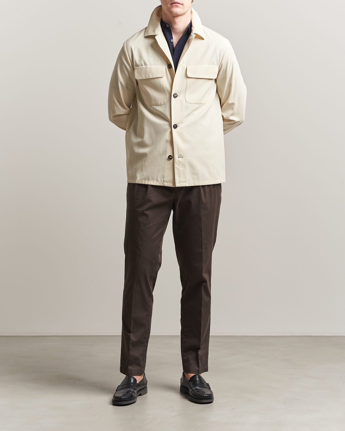 Homme | Chemises | Incotex | Ice Cotton Twill Overshirt Natural