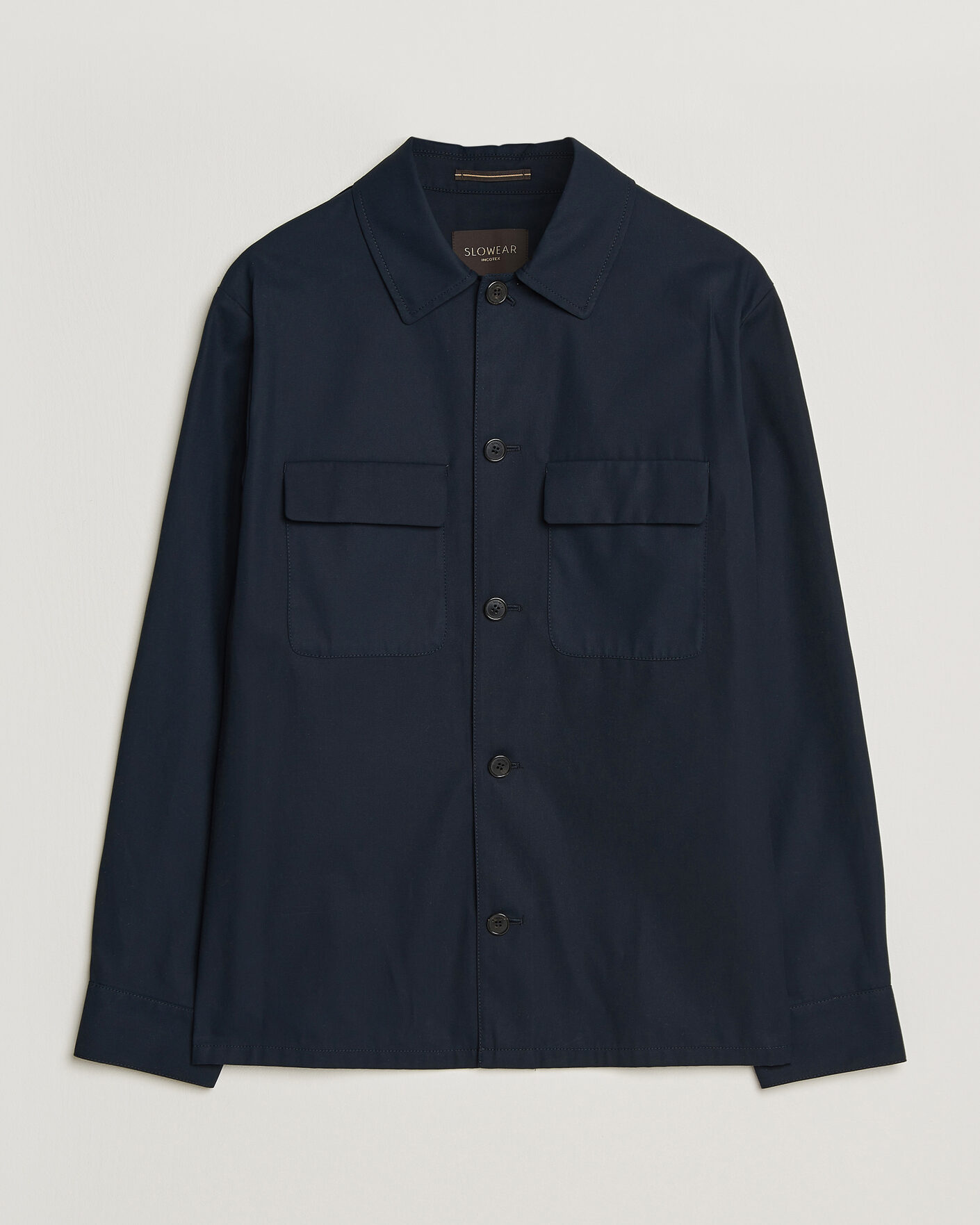 Homme | Chemises | Incotex | Ice Cotton Twill Overshirt Navy