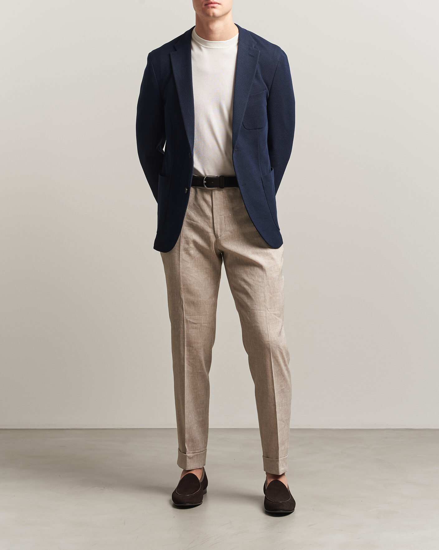Homme | Blazers | Incotex | Unconstructed Jersey Blazer Navy