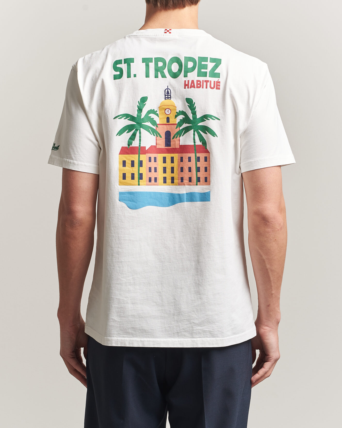 Homme | T-shirts | MC2 Saint Barth | Back Printed Cotton T-Shirt St Tropez Sun