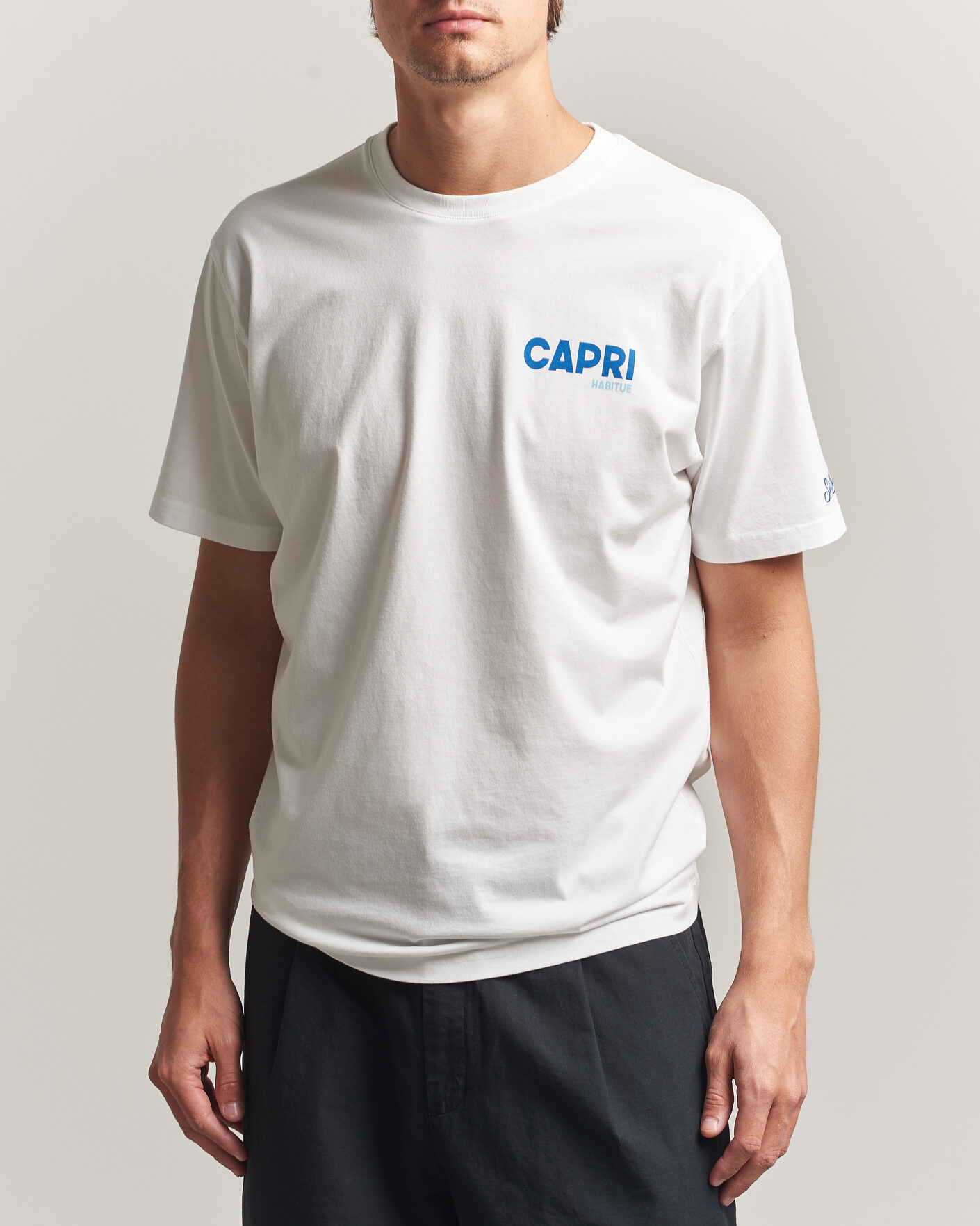 Homme | T-shirts | MC2 Saint Barth | Back Printed Cotton T-Shirt Capri Summer