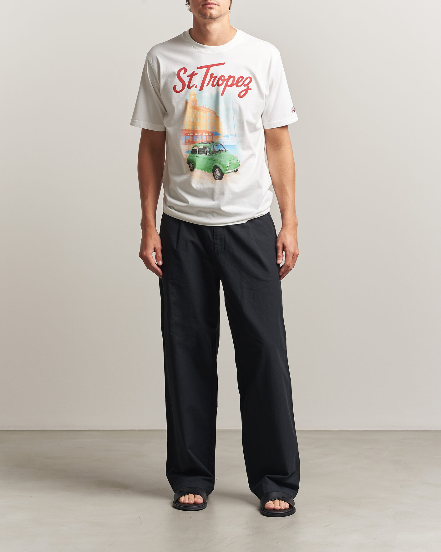 Homme | T-shirts | MC2 Saint Barth | Printed Cotton T-Shirt St Tropez Car