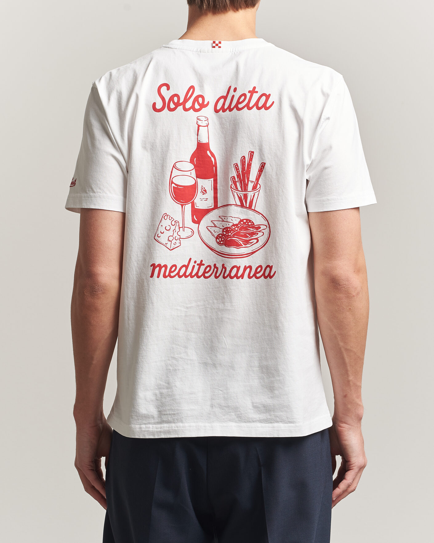 Homme | T-shirts | MC2 Saint Barth | Back Printed Cotton T-Shirt Dieta Mediterranea