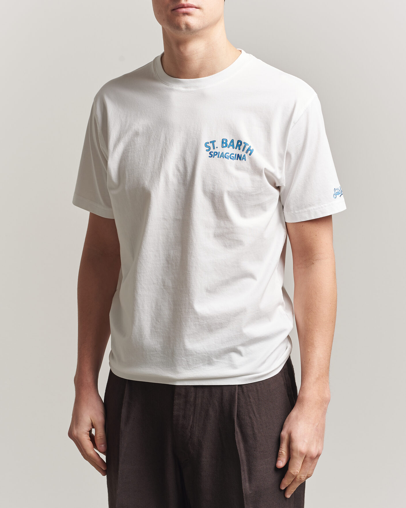 Homme | T-shirts | MC2 Saint Barth | Back Printed Cotton T-Shirt Spiaggina