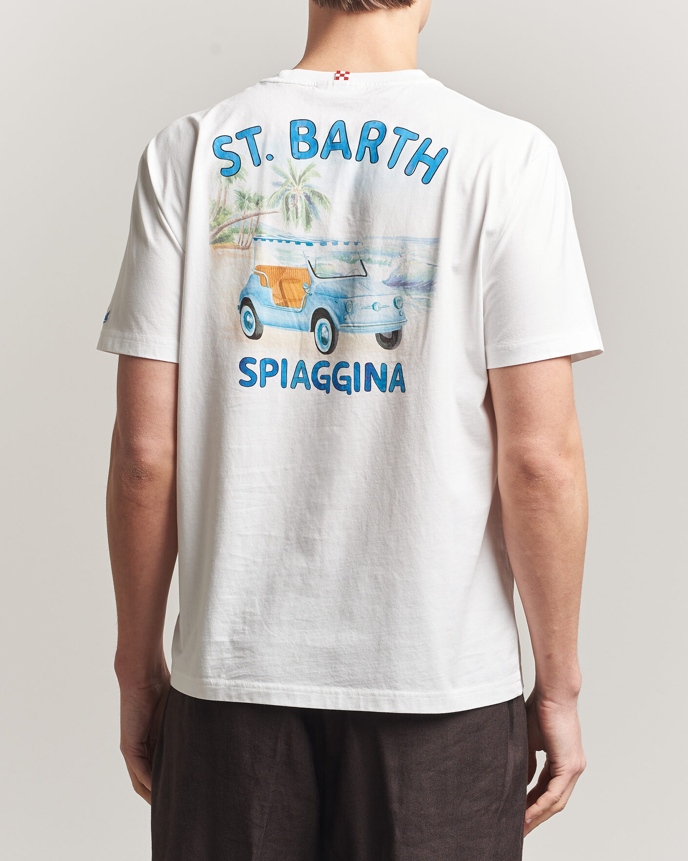 Homme | T-shirts | MC2 Saint Barth | Back Printed Cotton T-Shirt Spiaggina