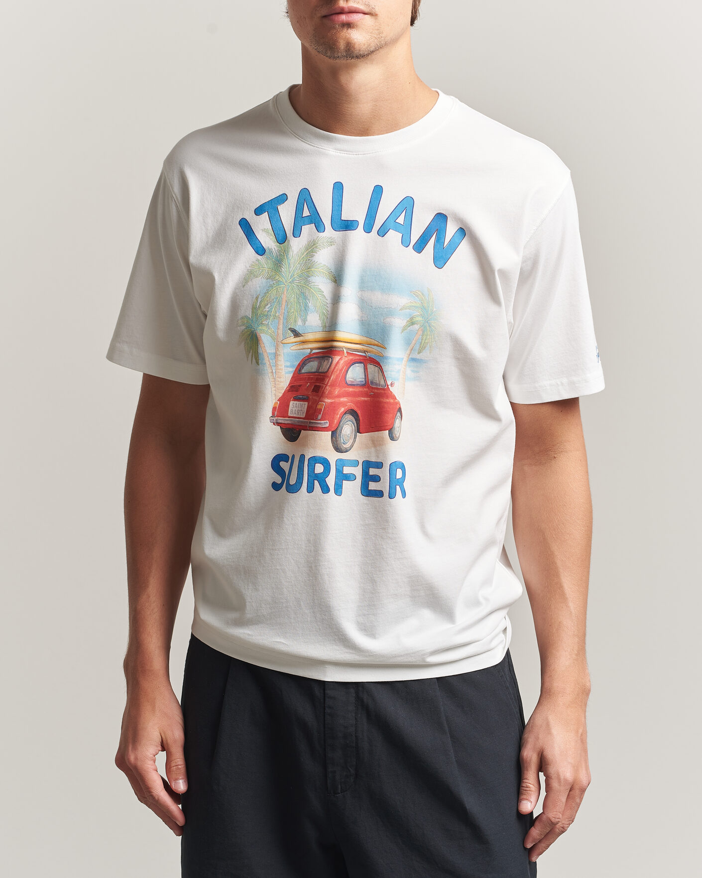 Homme | T-shirts | MC2 Saint Barth | Printed Cotton T-Shirt Italian Surfer