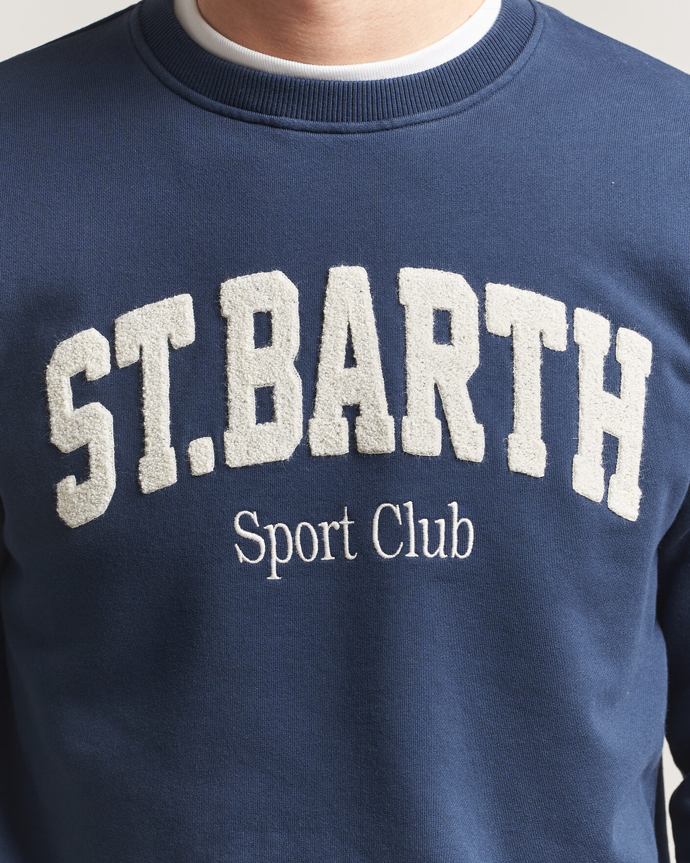 Homme | Pulls Et Tricots | MC2 Saint Barth | Terry Cotton Logo Sweatshirt Navy
