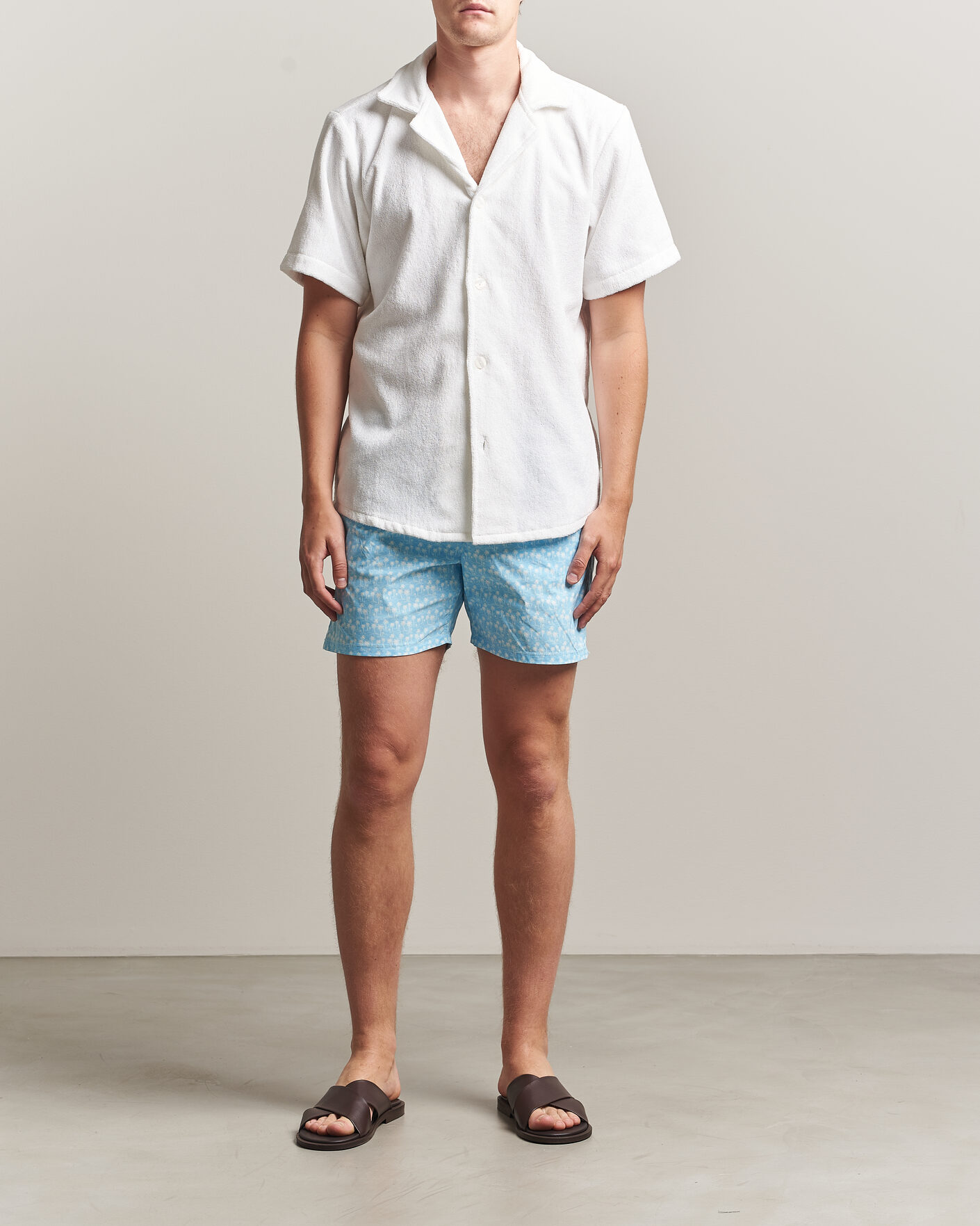 Homme | Maillots De Bain | MC2 Saint Barth | Printed Swim Shorts Blue Palms
