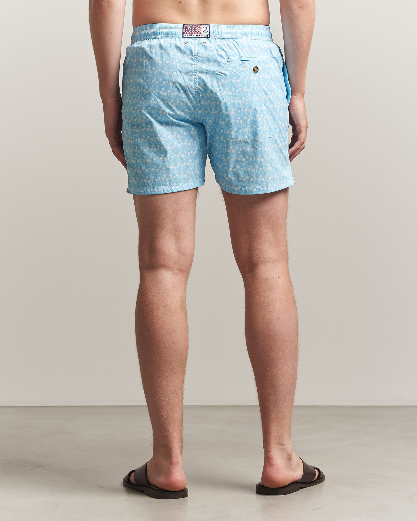 Homme | Maillots De Bain | MC2 Saint Barth | Printed Swim Shorts Blue Palms