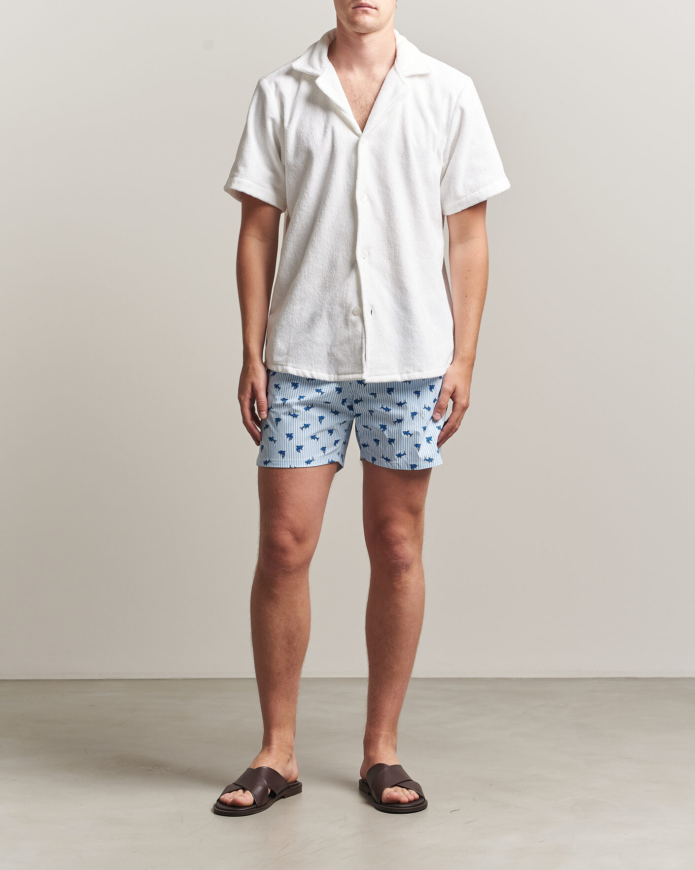Homme | Maillots De Bain | MC2 Saint Barth | Printed Swim Shorts Blue Sharks