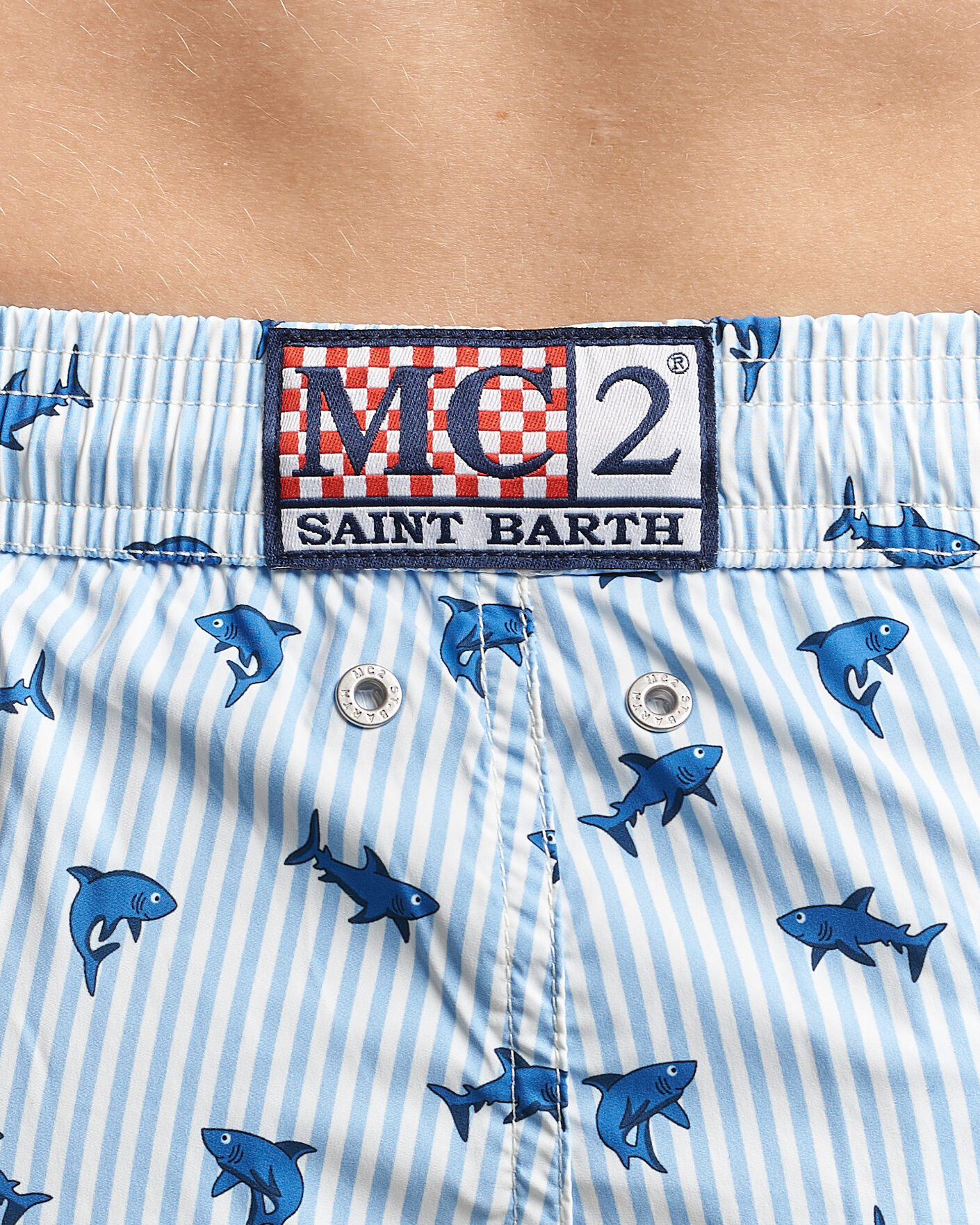Homme | Maillots De Bain | MC2 Saint Barth | Printed Swim Shorts Blue Sharks
