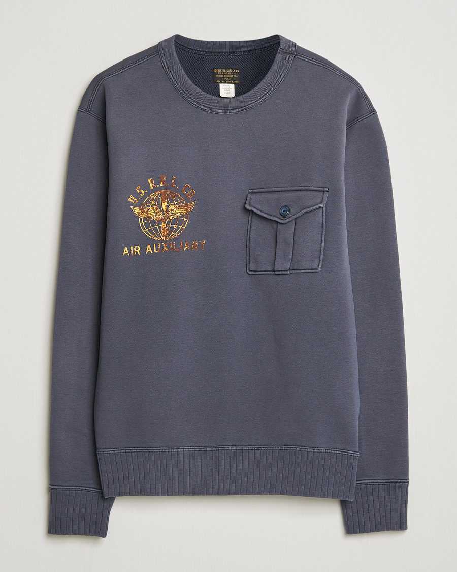 Homme | Pulls Et Tricots | RRL | Training Crew Sweatshirt Faded Blue